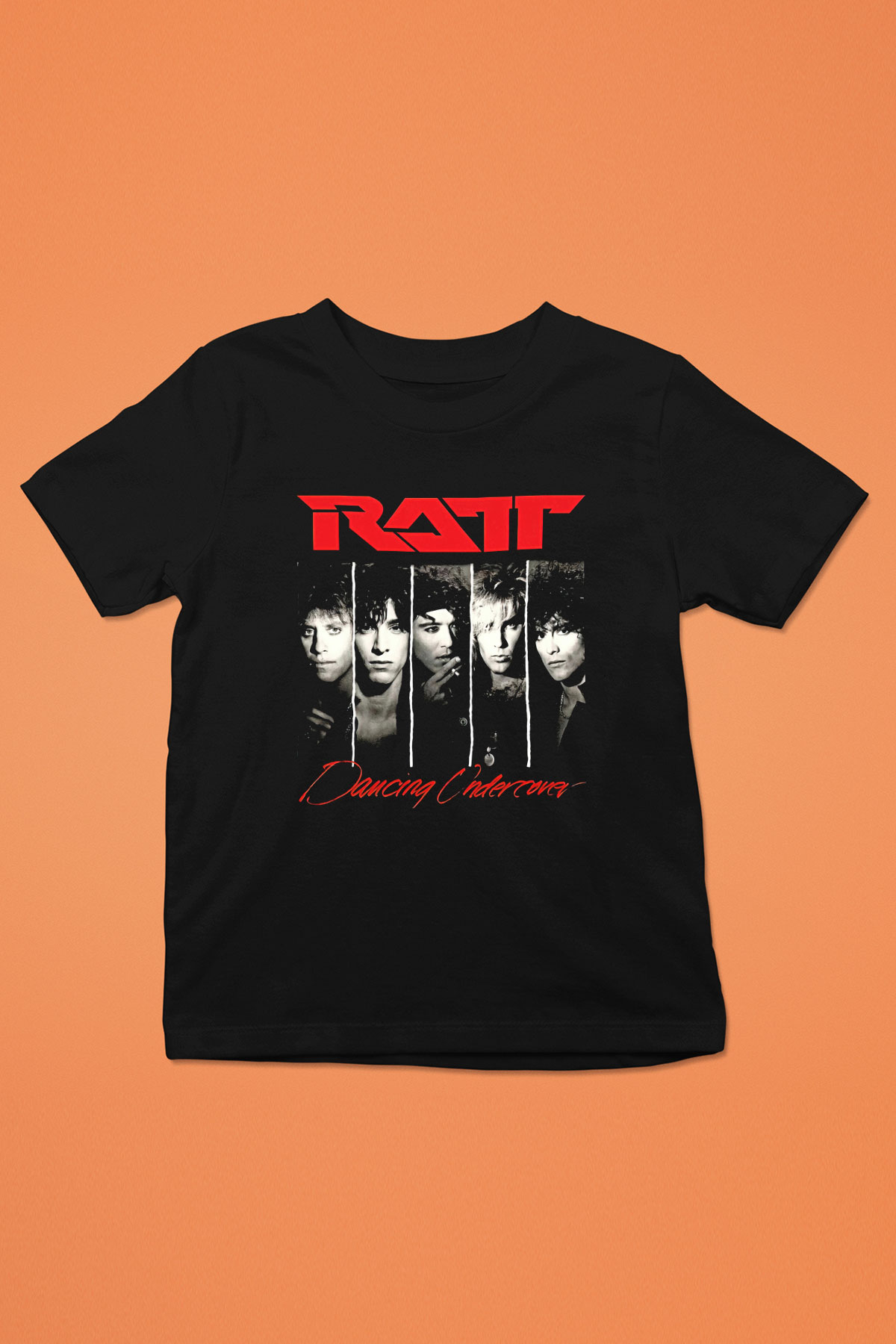 Ratt Baskılı Unisex Siyah Çocuk Tişört - Tshirt