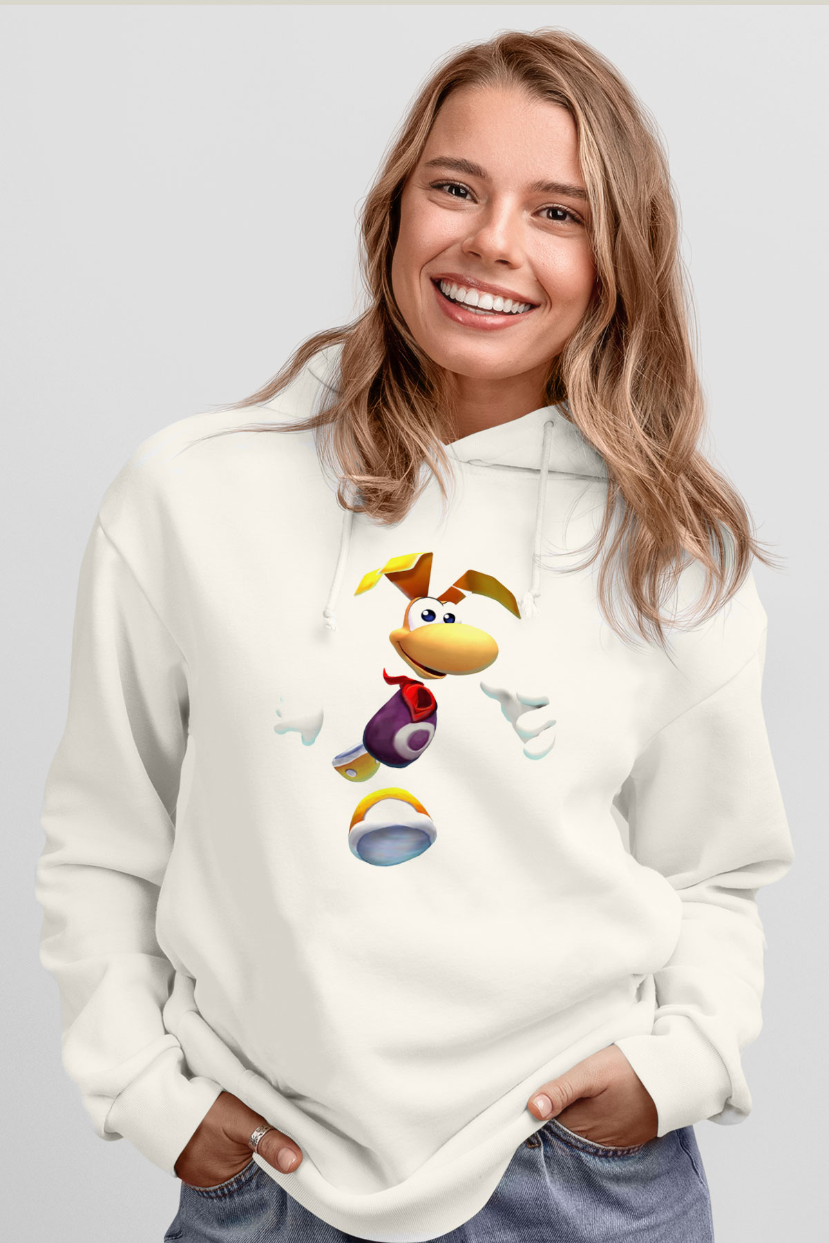 Rayman Beyaz Unisex Hoodie