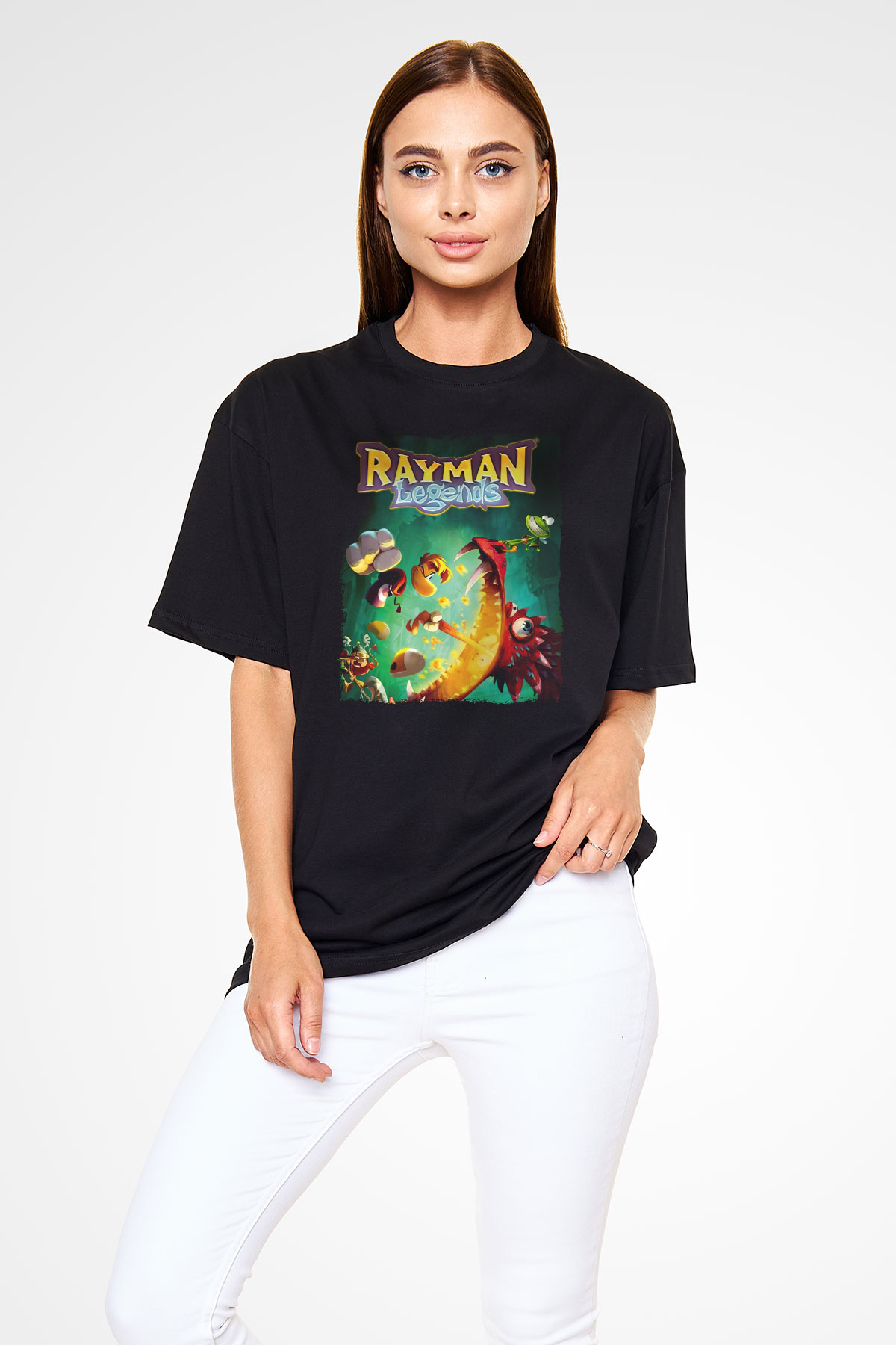 Rayman Siyah Oversize Tişört Oversize T-shirt