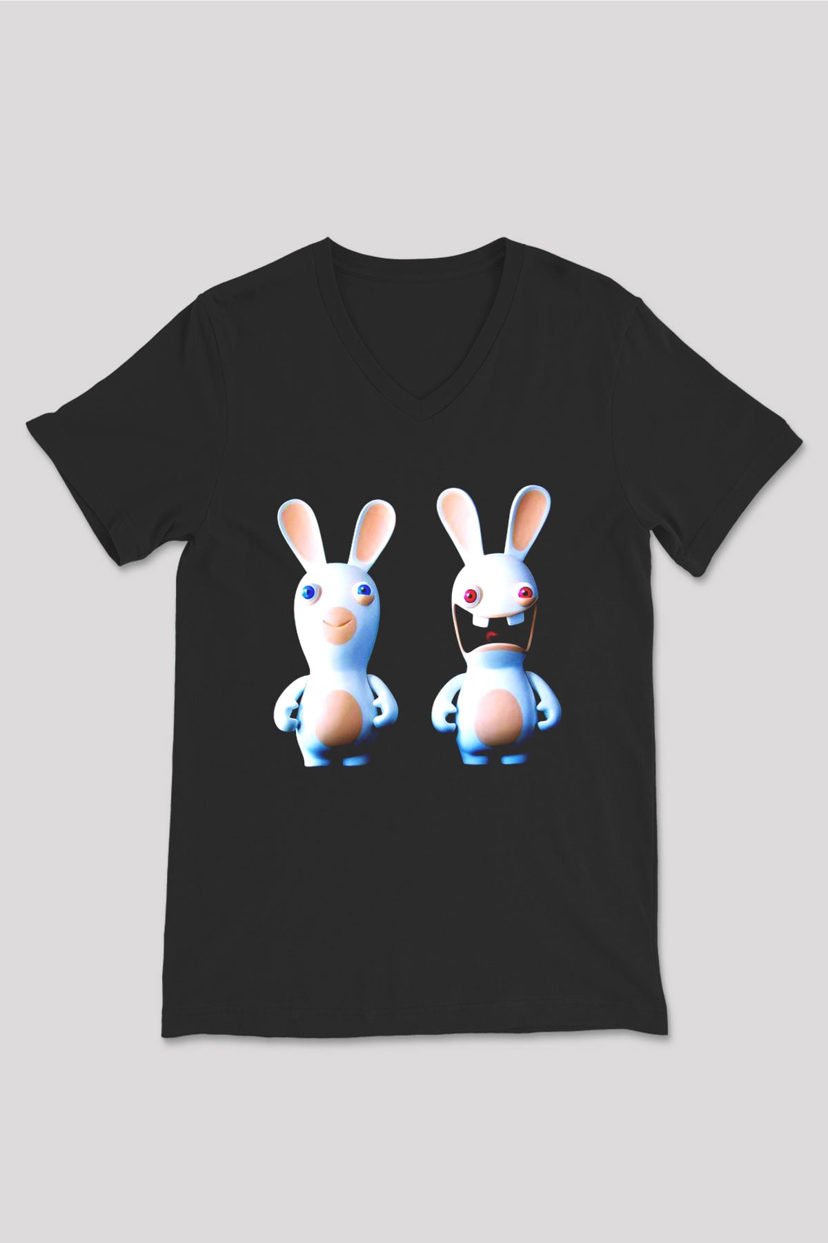 Rayman Siyah Unisex V Yaka Tişört T-Shirt