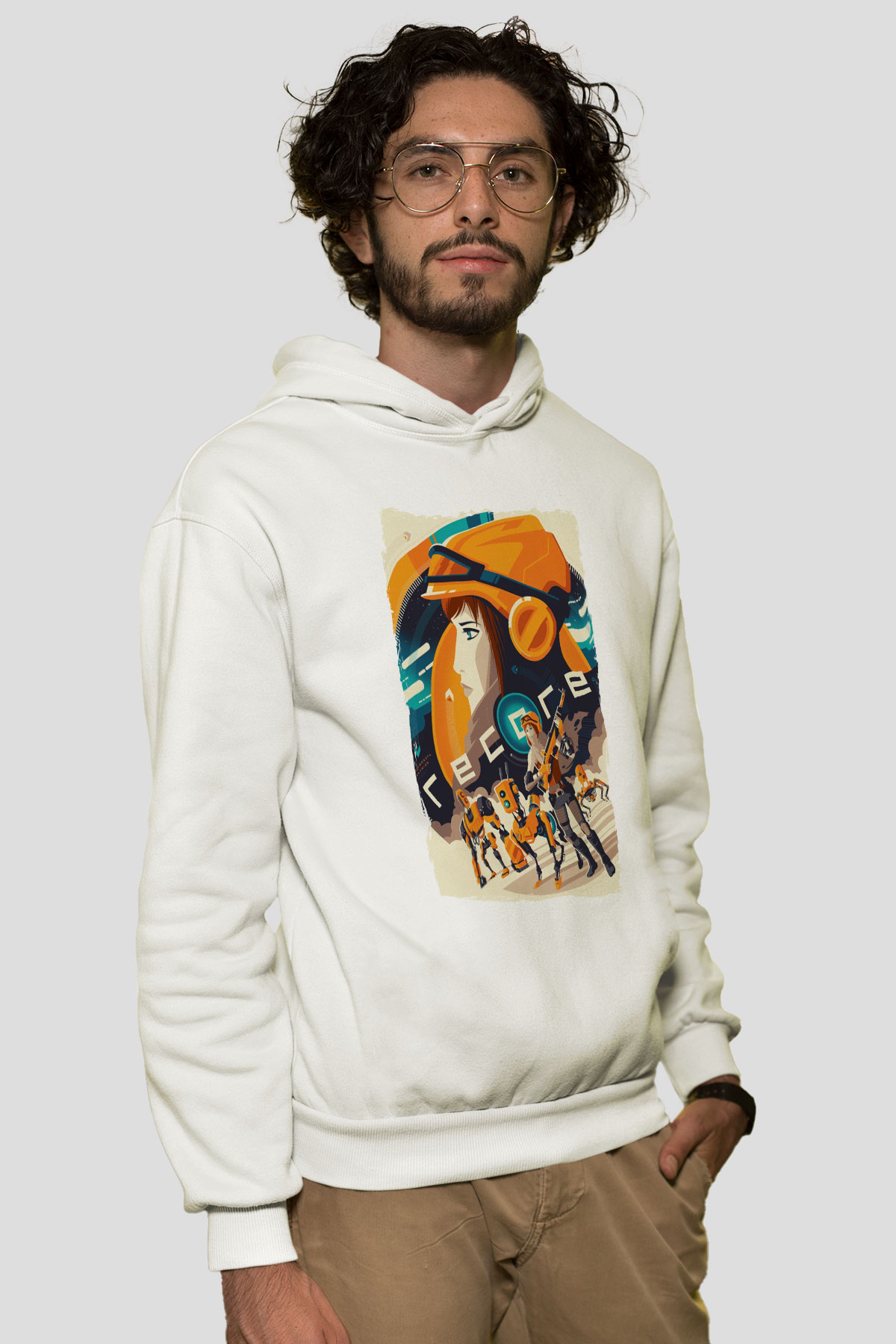ReCore Beyaz Unisex Hoodie
