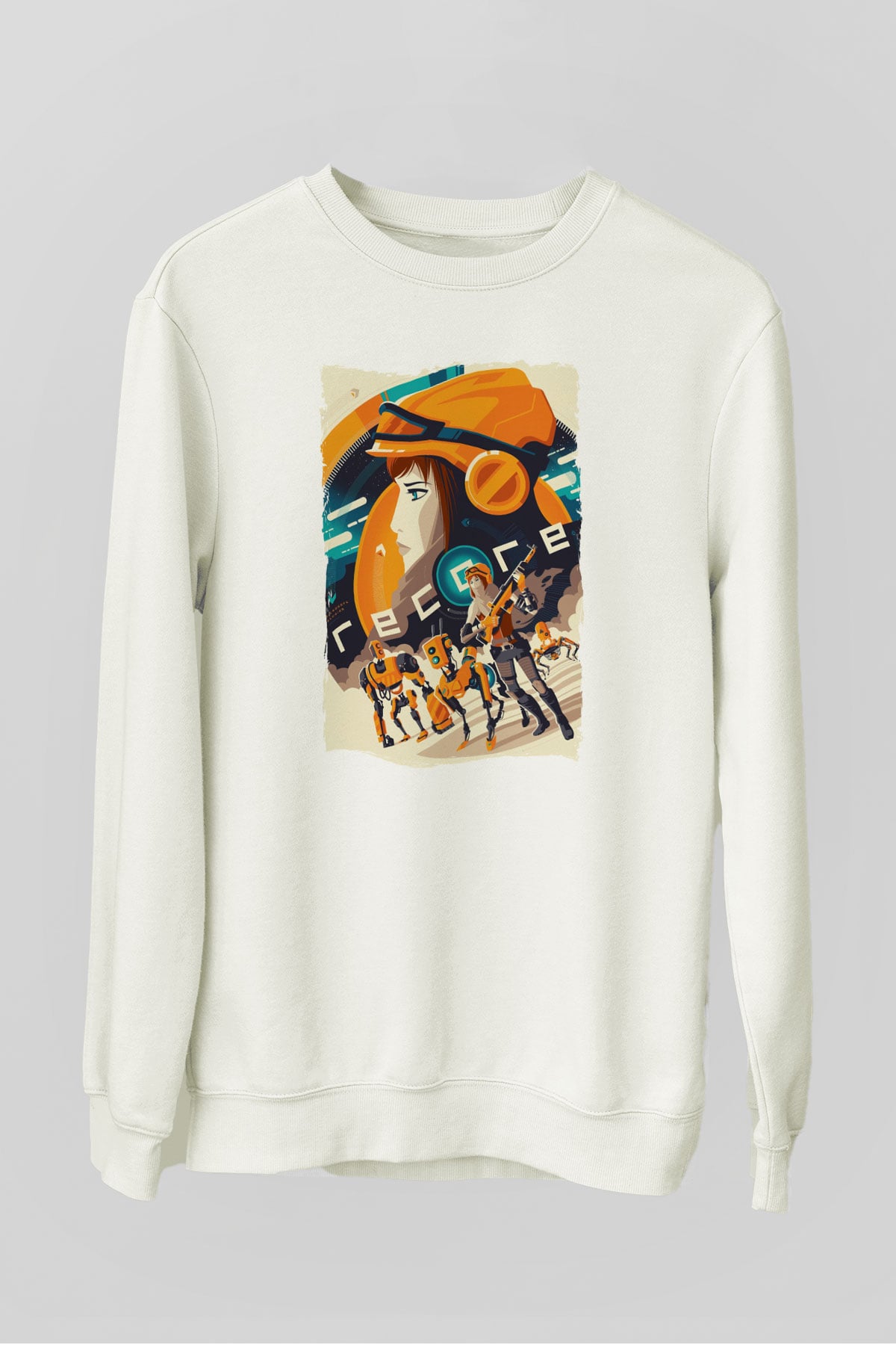 ReCore Beyaz Unisex Sweatshirt