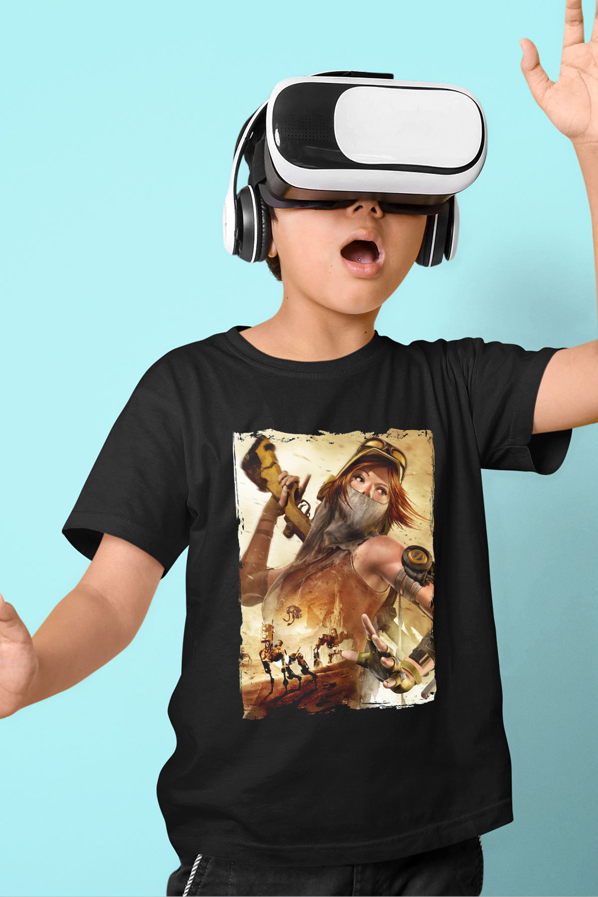 ReCore Siyah Unisex Çocuk Tişört
