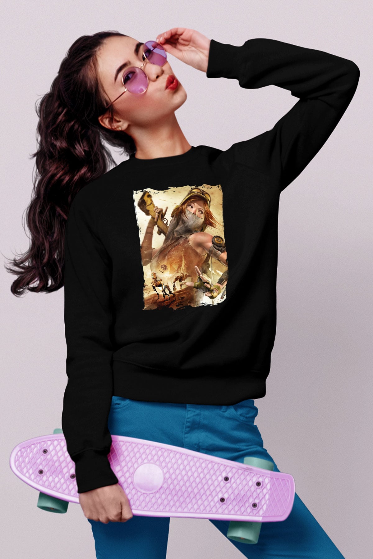 ReCore Siyah Unisex Sweatshirt