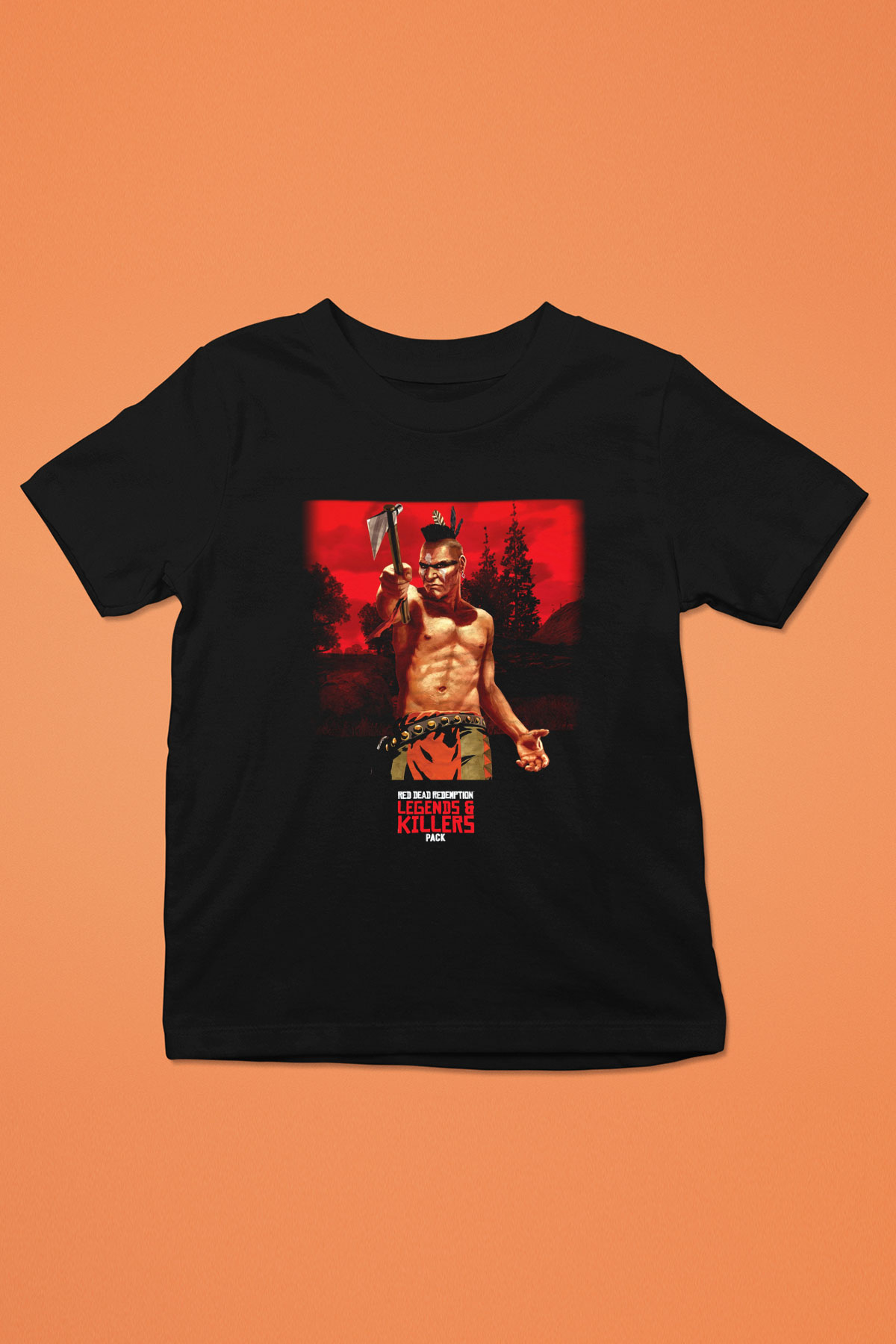 Red Dead Redemption Baskılı Siyah Unisex Çocuk Tişört