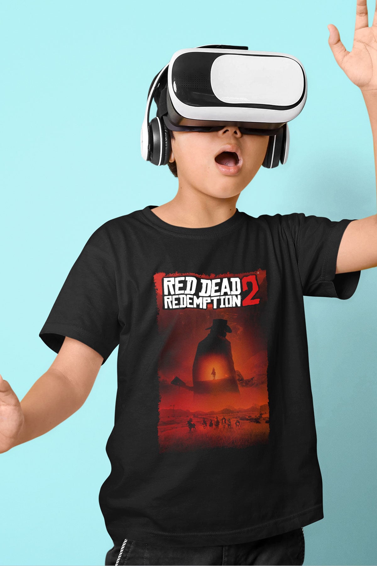 Red Dead Redemption Siyah Unisex Çocuk Tişört