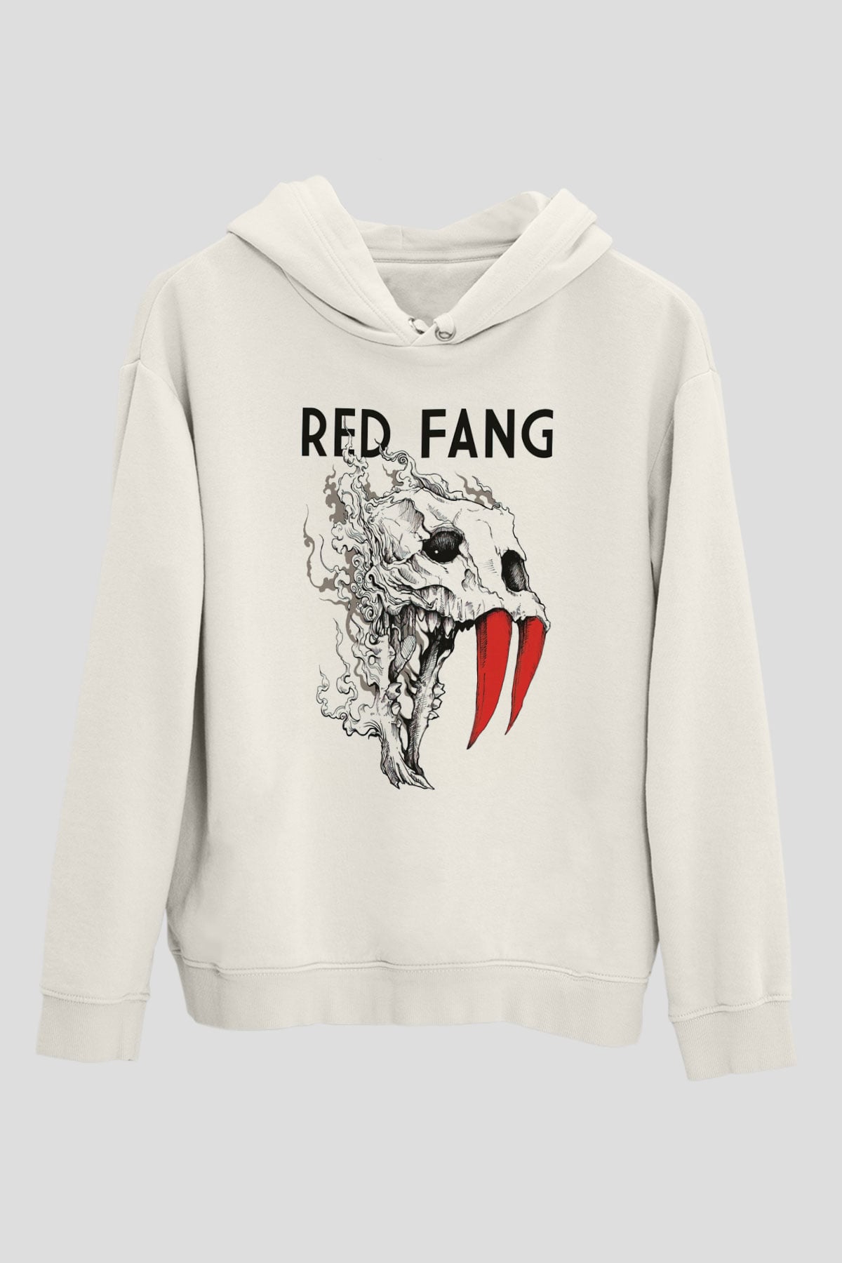 Red Fang Beyaz Unisex Kapüşonlu Sweatshirt