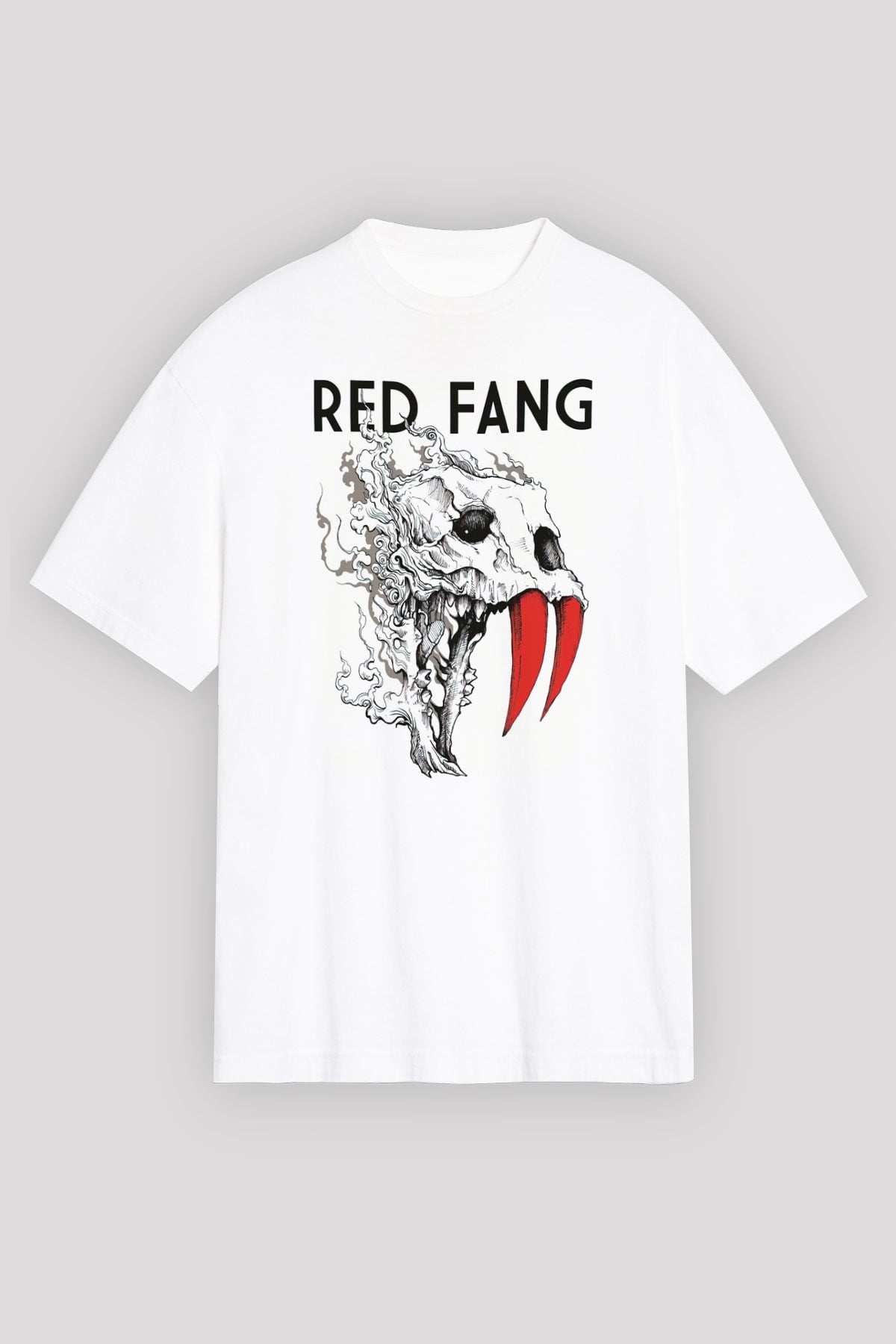 Red Fang Beyaz Oversize Tişört Oversize T-shirt - TişörtFabrikası