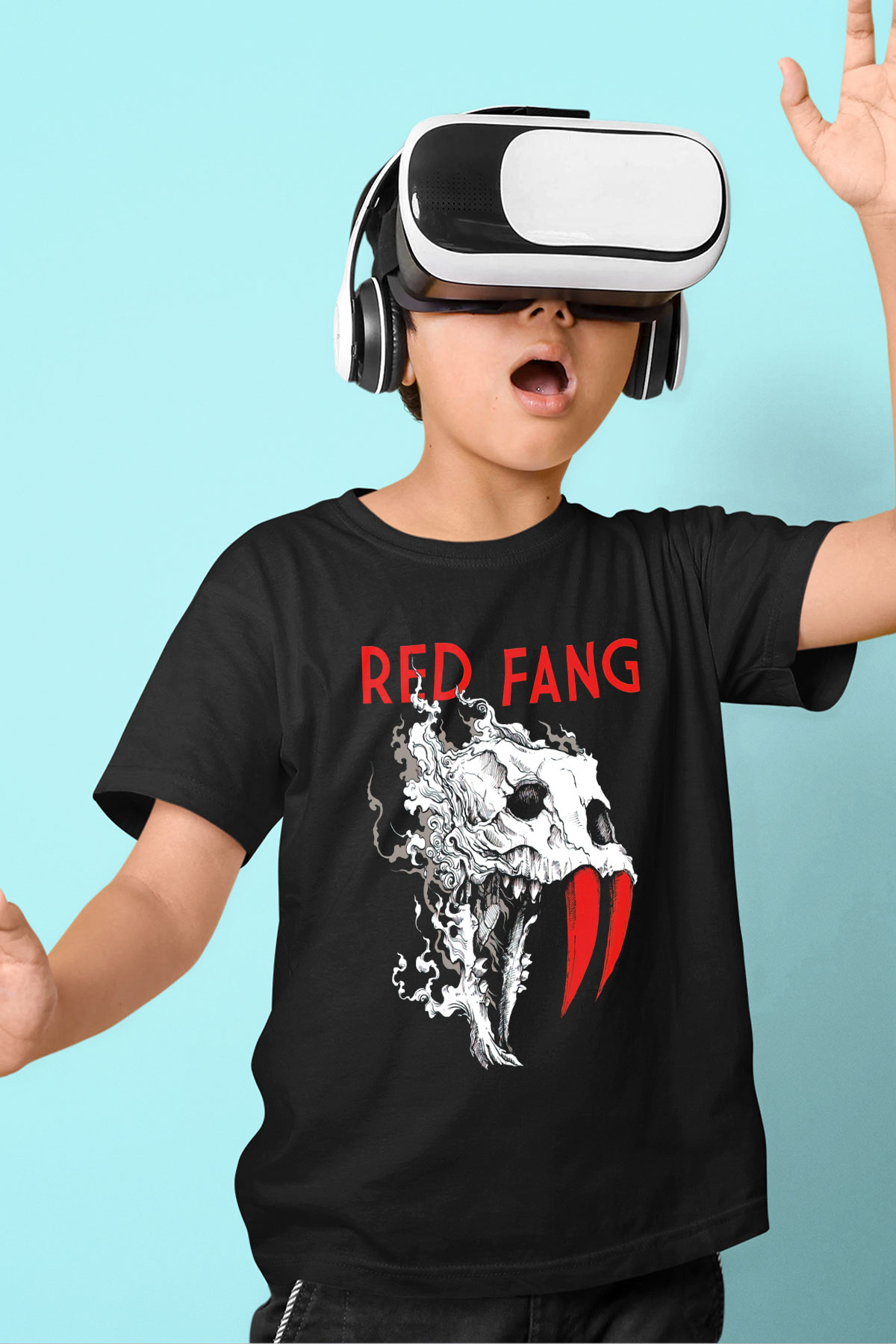 Red Fang Siyah Unisex Çocuk Tişört