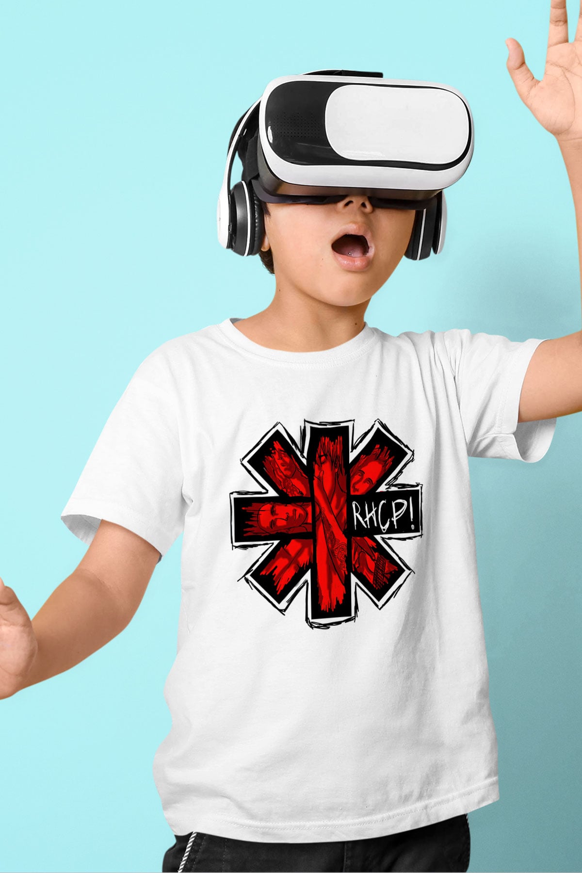 Red Hot Chili Peppers Baskılı Beyaz Unisex Çocuk Tişört
