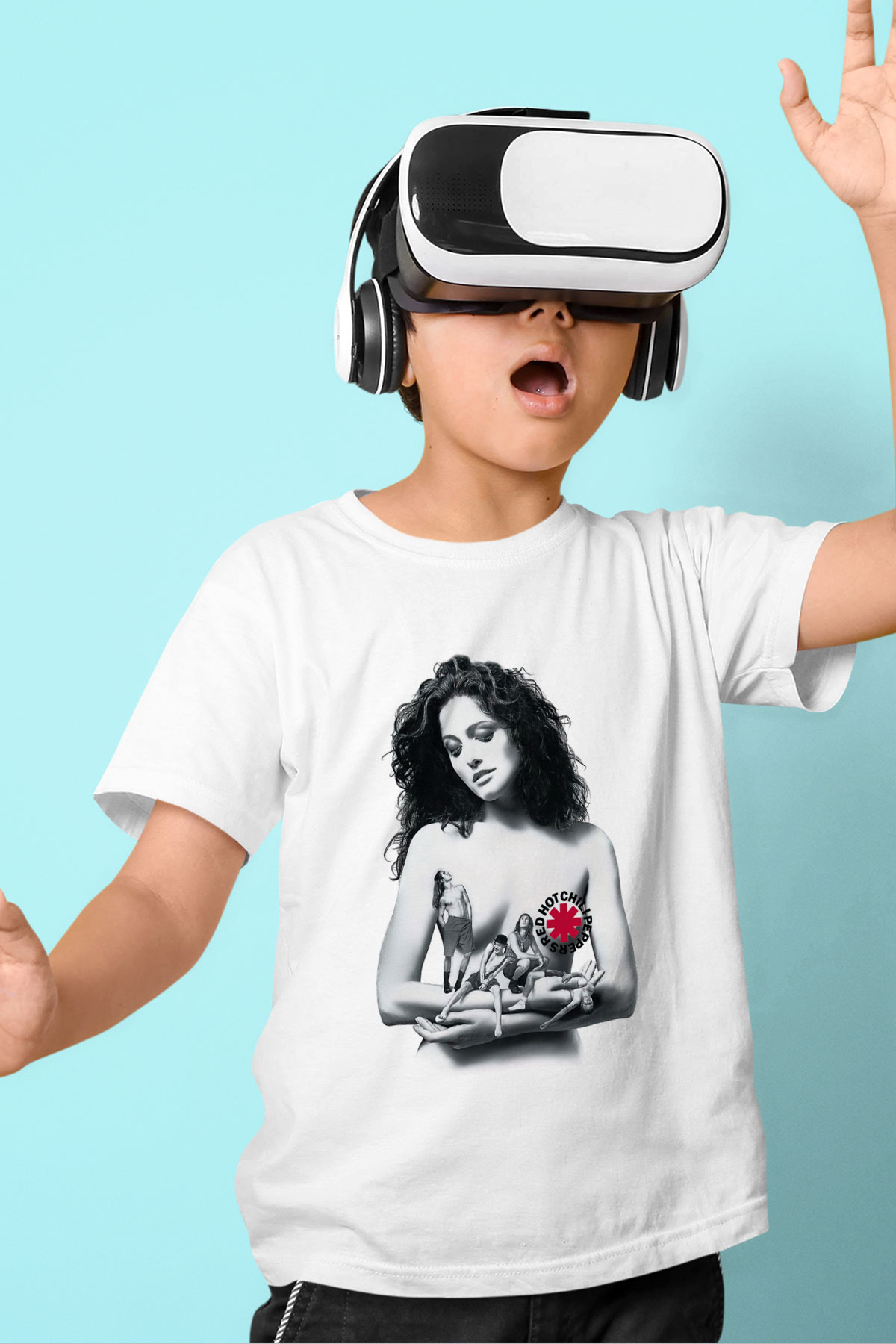 Red Hot Chili Peppers Baskılı Beyaz Unisex Çocuk Tişört