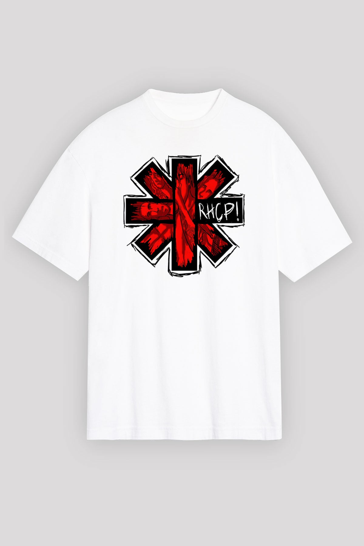 Red Hot Chili Peppers Beyaz Unisex Oversize Tişört T-Shirt