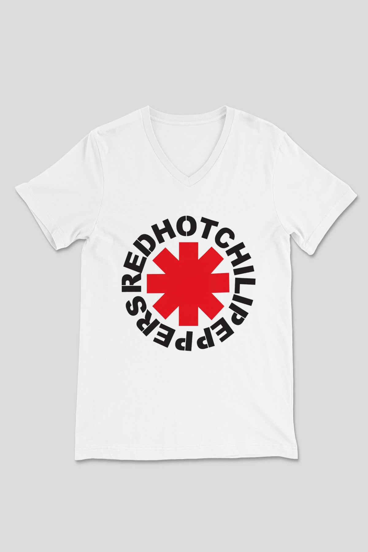Red Hot Chili Peppers Beyaz Unisex V Yaka Tişört