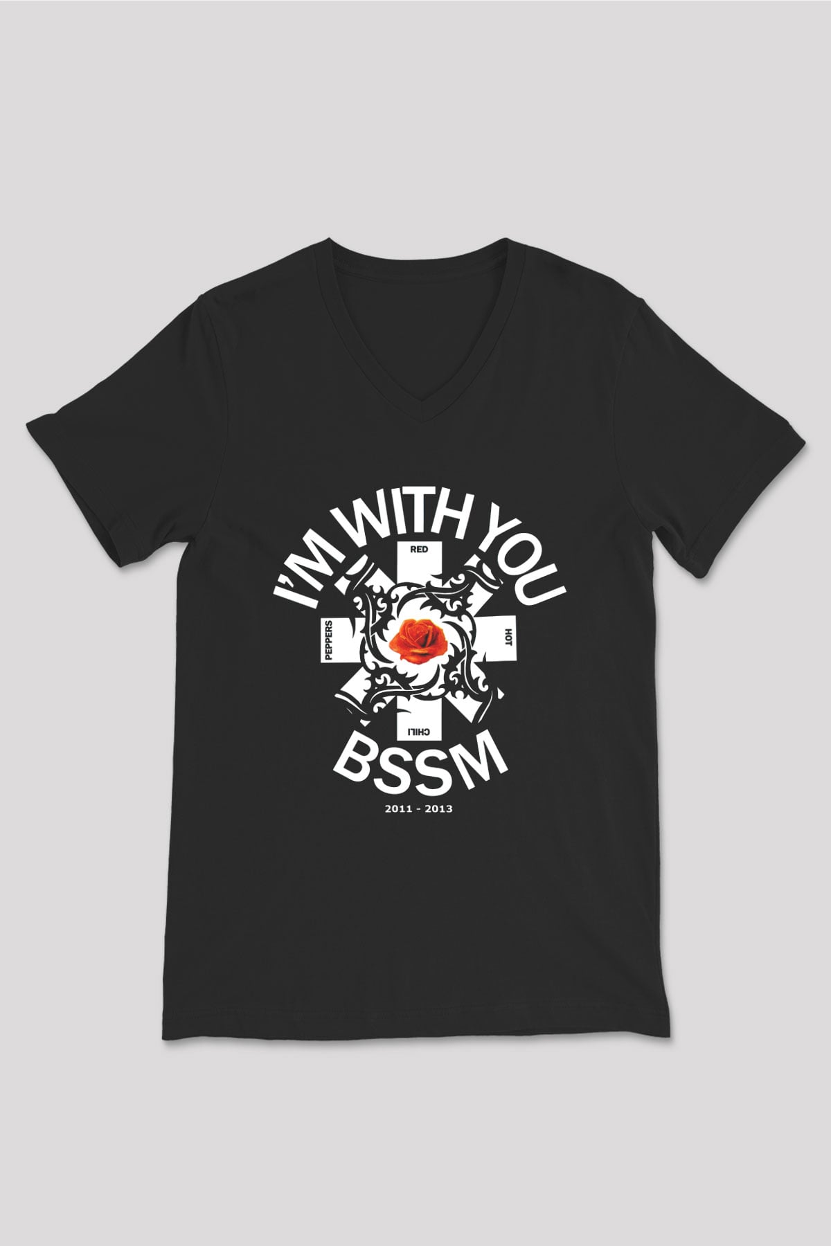 Red Hot Chili Peppers Siyah Unisex V Yaka Tişört T-Shirt