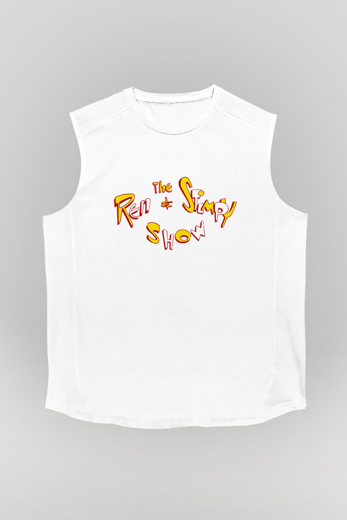 Ren and Stimpy Show Beyaz Unisex Kolsuz Tişört