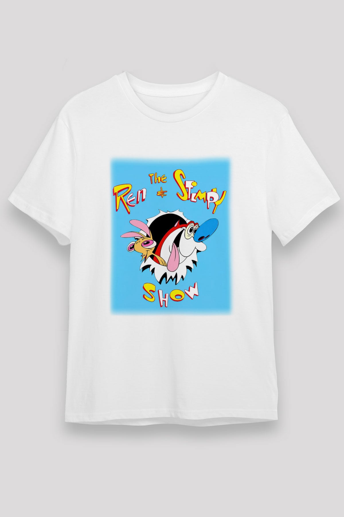 Ren and Stimpy Show Beyaz Unisex Tişört T-Shirt