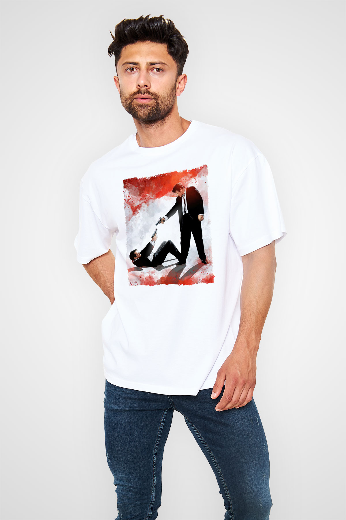 Reservoir Dogs Beyaz Oversize Tişört Oversize T-shirt