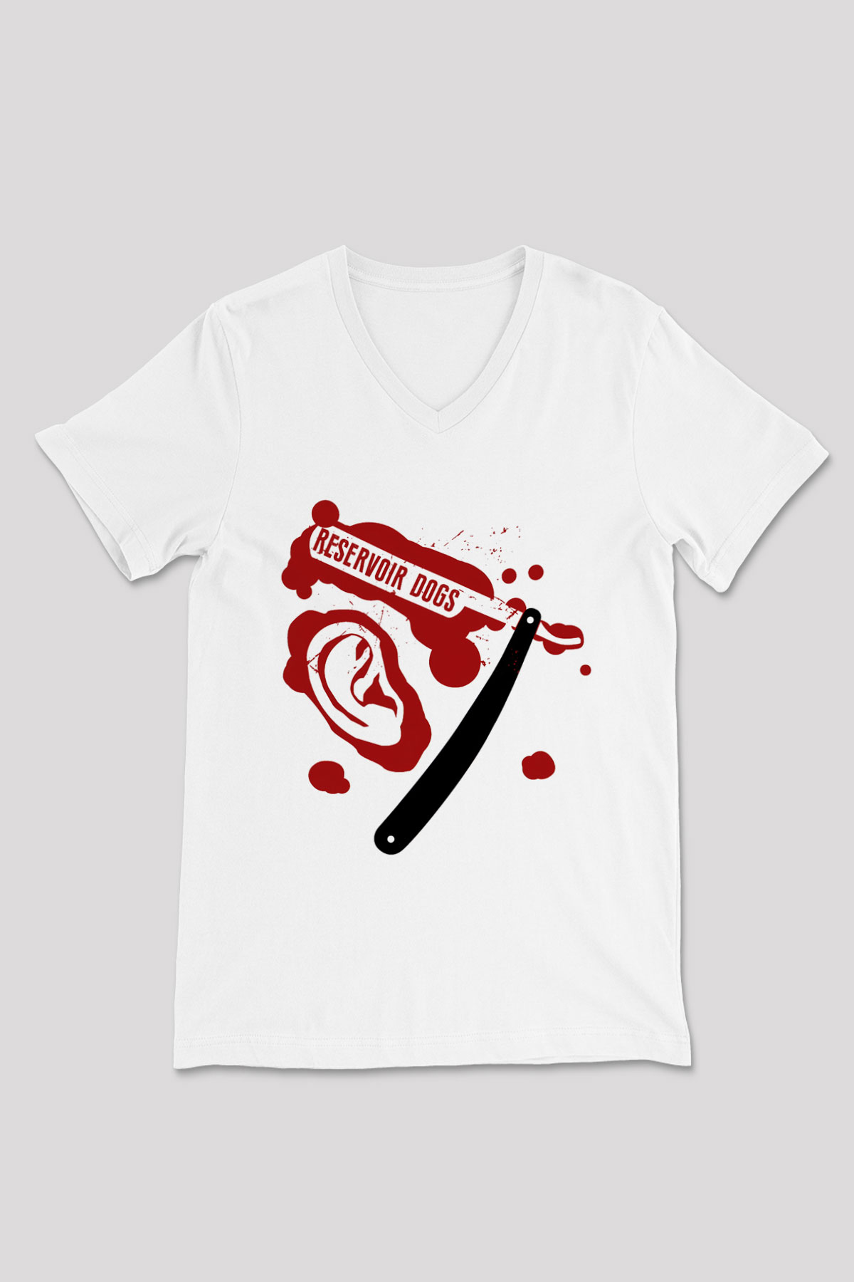 Reservoir Dogs Beyaz Unisex V Yaka Tişört T-Shirt
