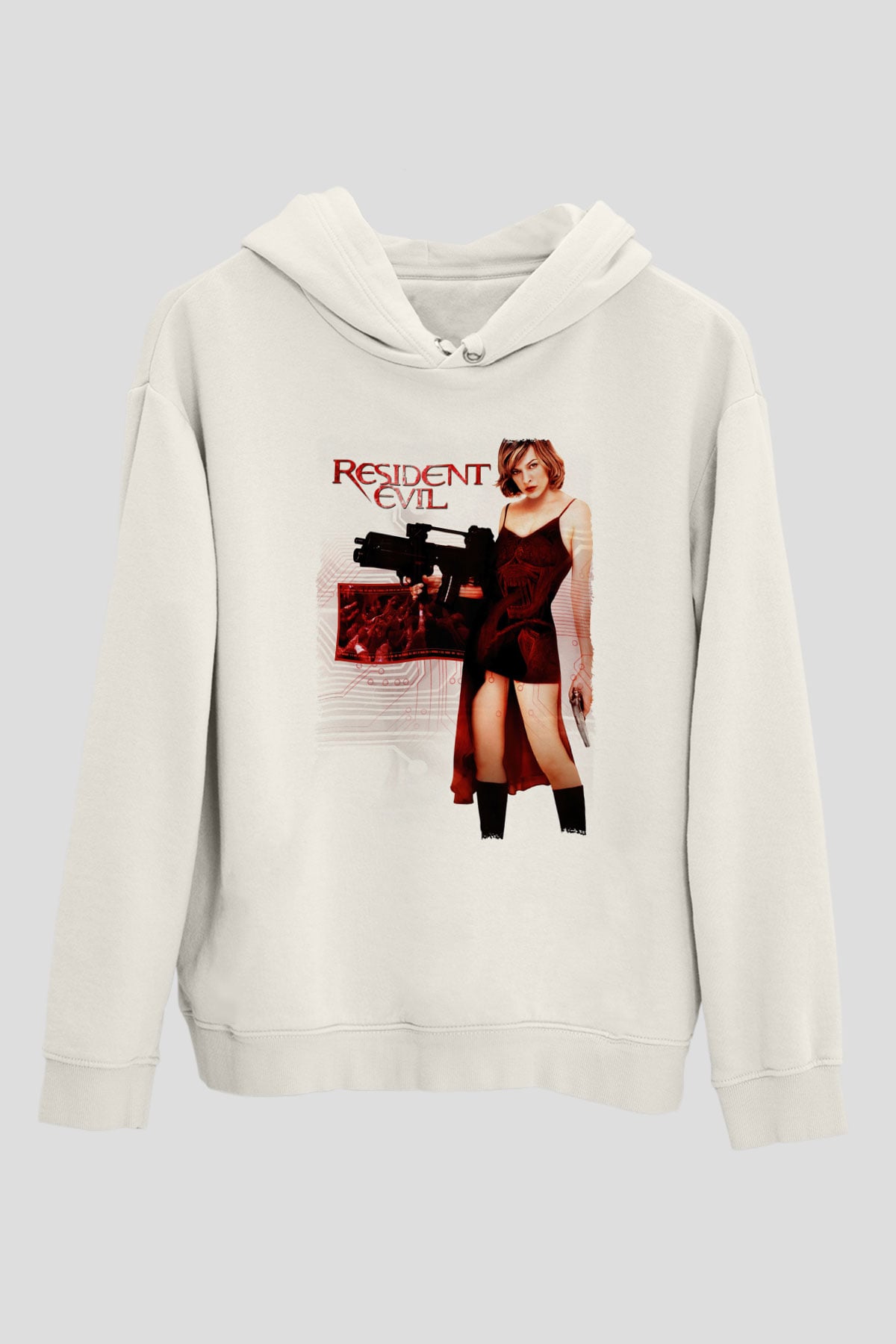 Resident Evil Beyaz Unisex Hoodie