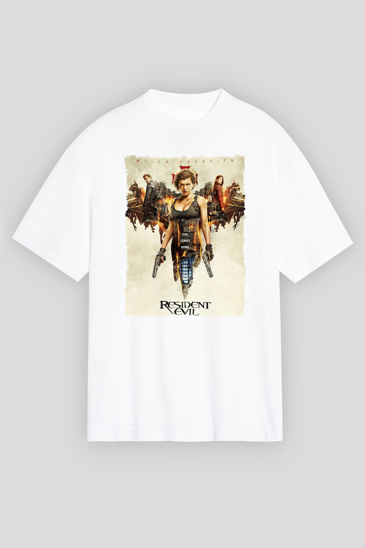 Resident Evil Beyaz Oversize Tişört Oversize T-shirt