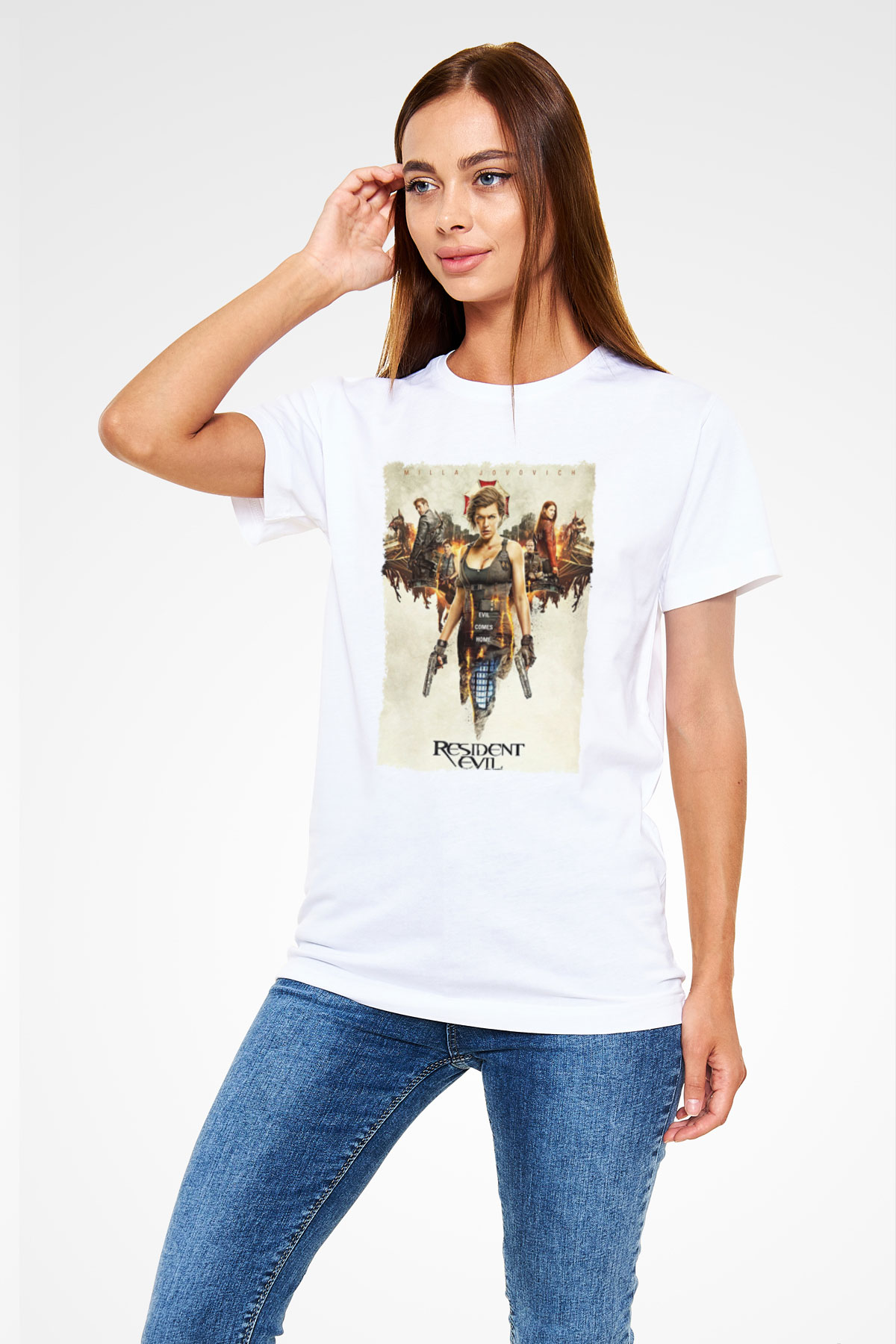 Resident Evil Beyaz Unisex Tişört T-Shirt