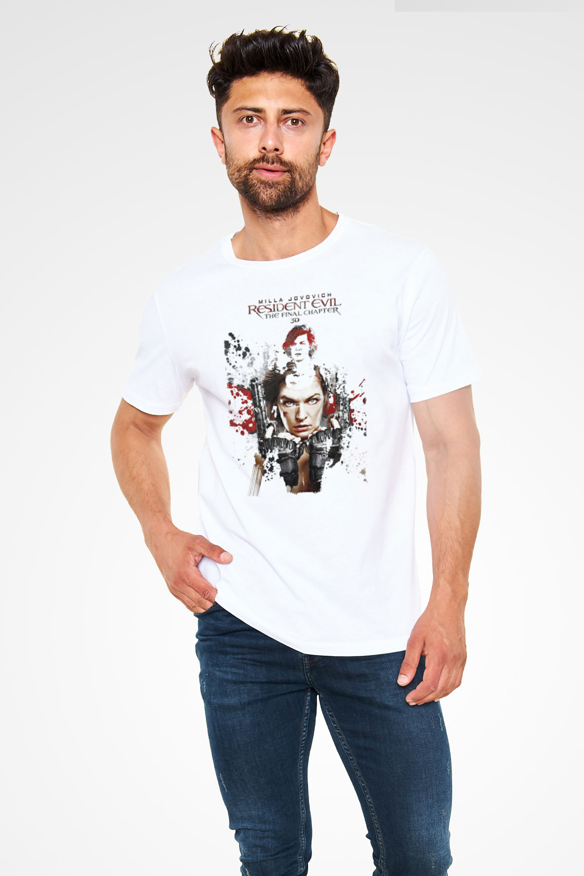 Resident Evil Beyaz Unisex Tişört T-Shirt