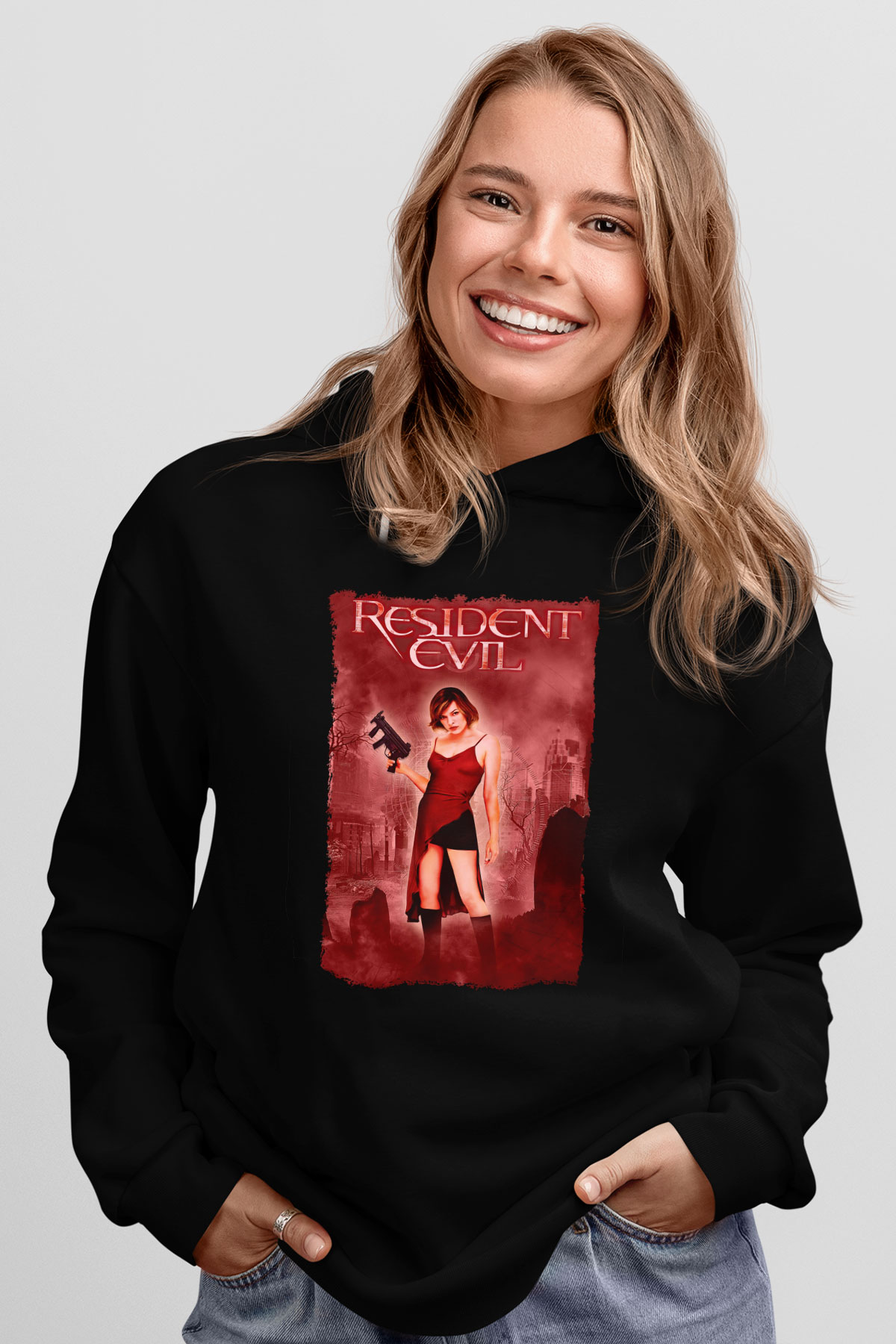 Resident Evil Siyah Unisex Hoodie