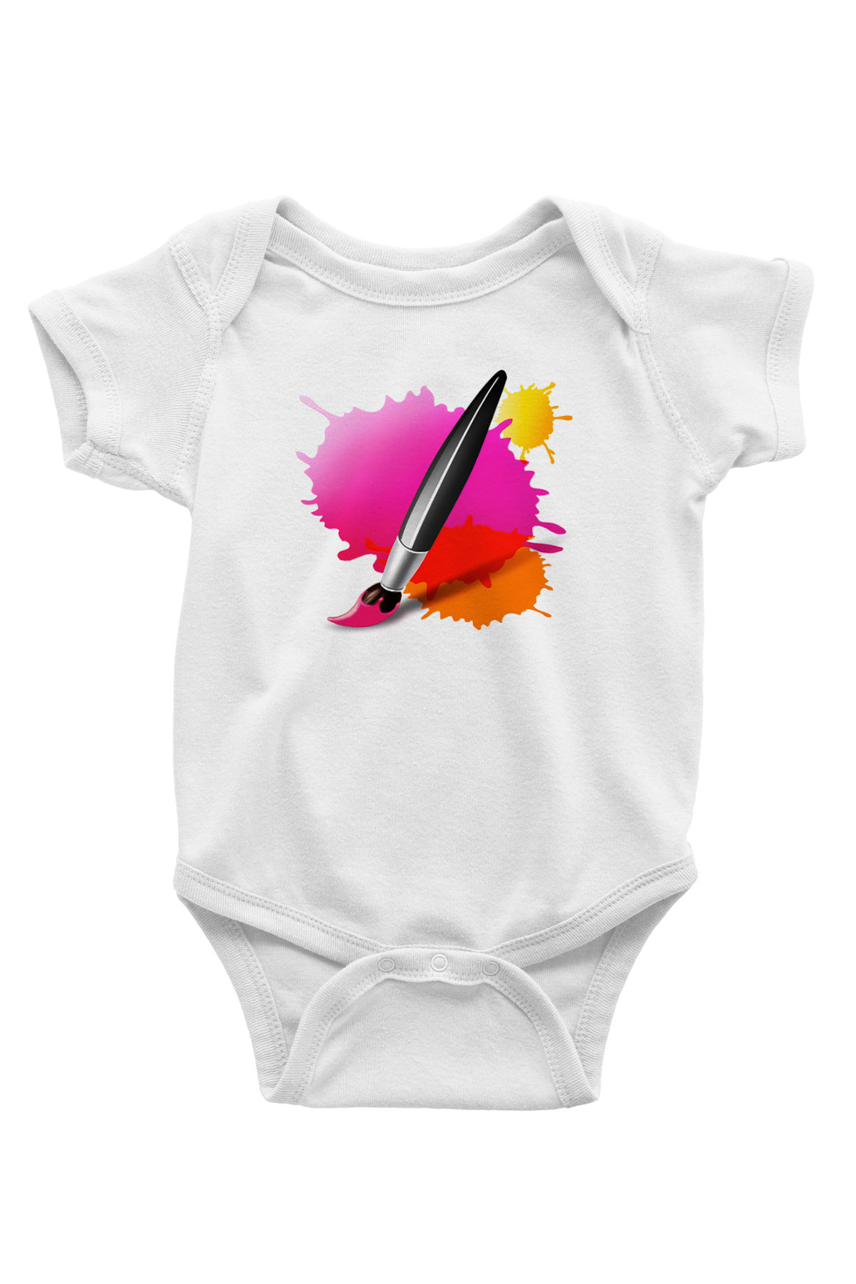 Ressam Baskılı Beyaz Unisex Bebek Body - Zıbın