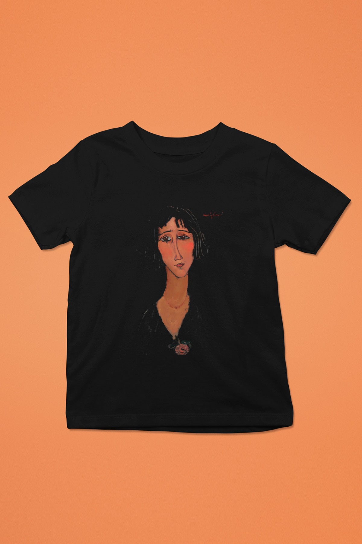 Ressam Baskılı Siyah Unisex Çocuk Tişört