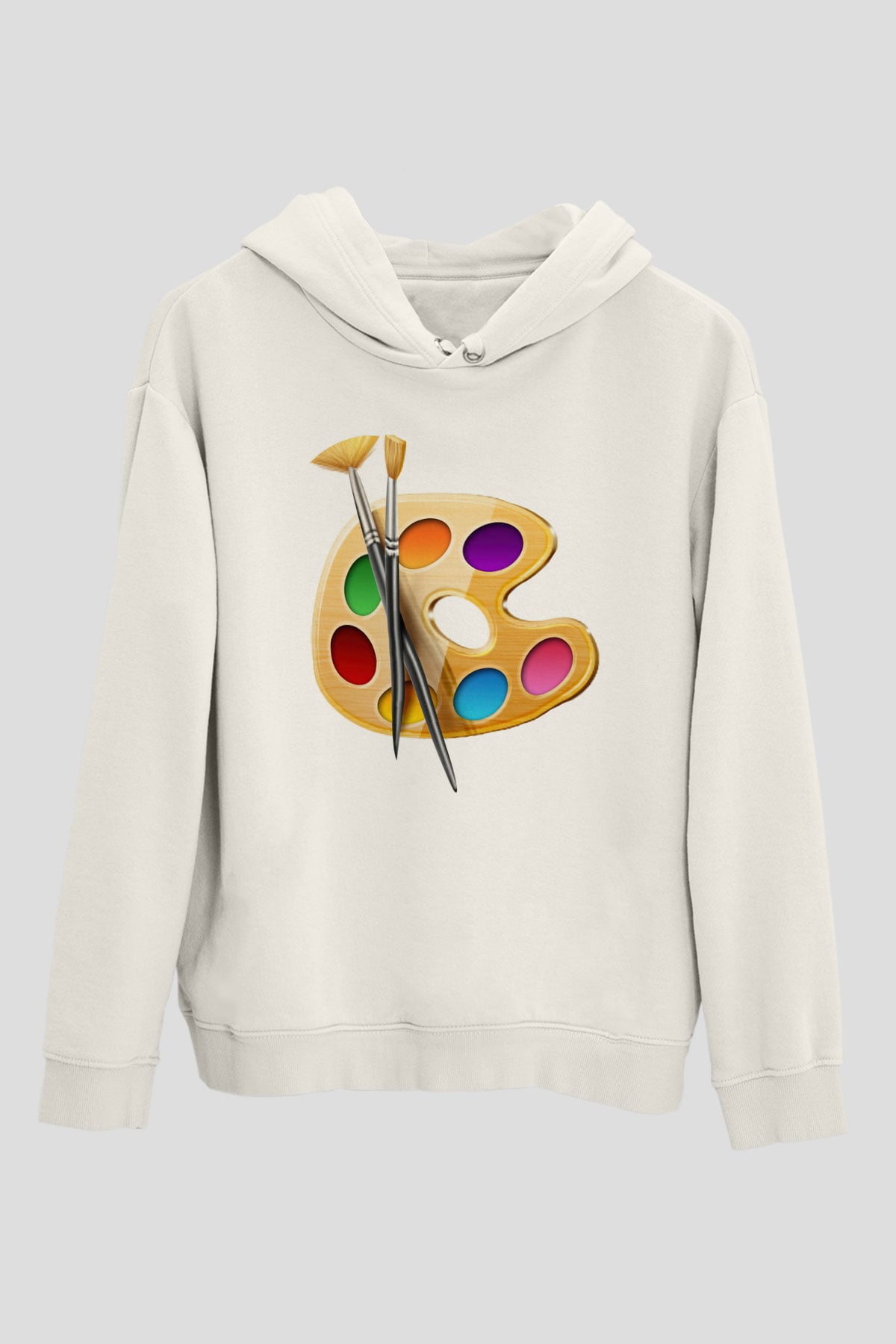 Ressam Beyaz Unisex Hoodie