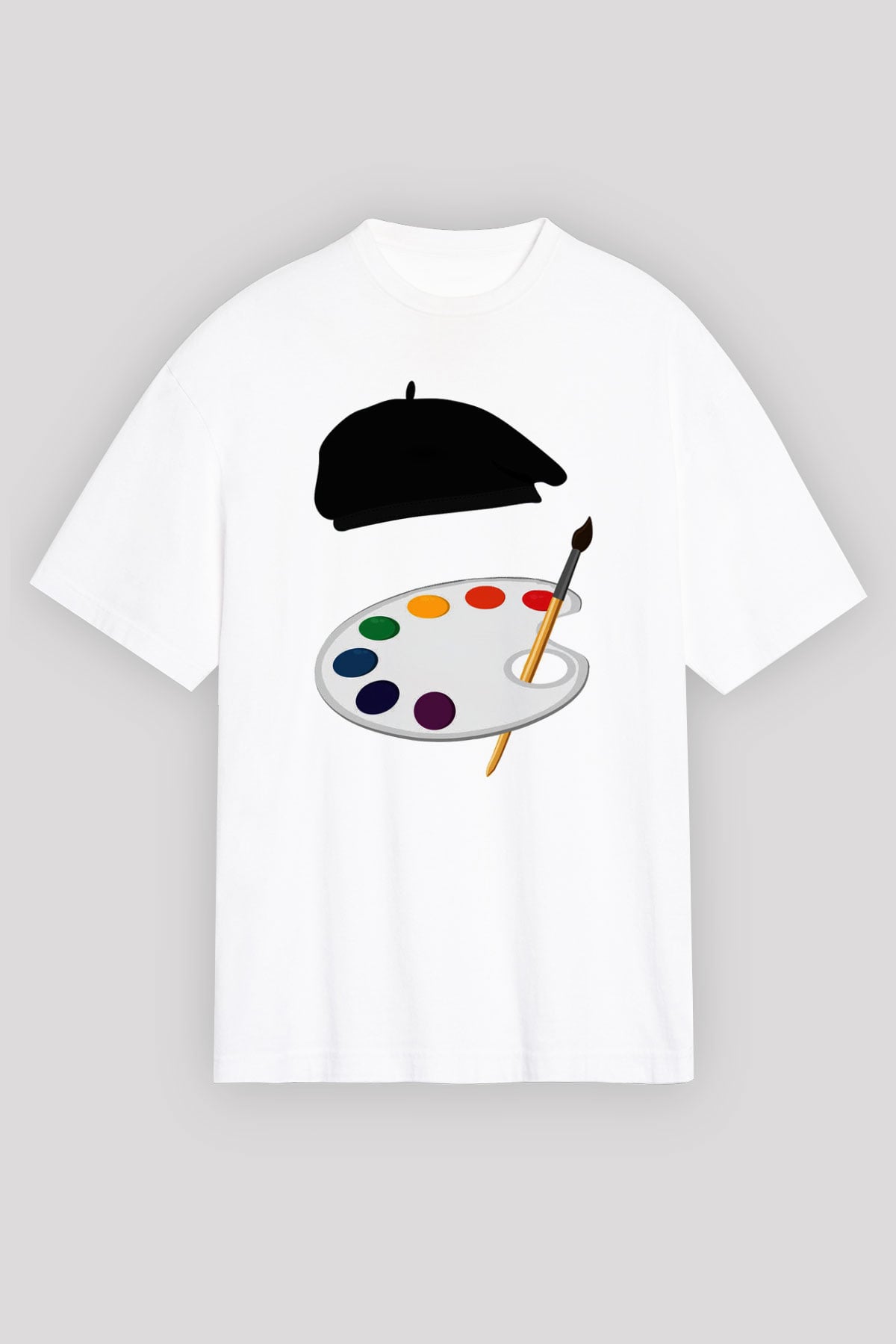 Ressam Beyaz Unisex Oversize Tişört T-Shirt