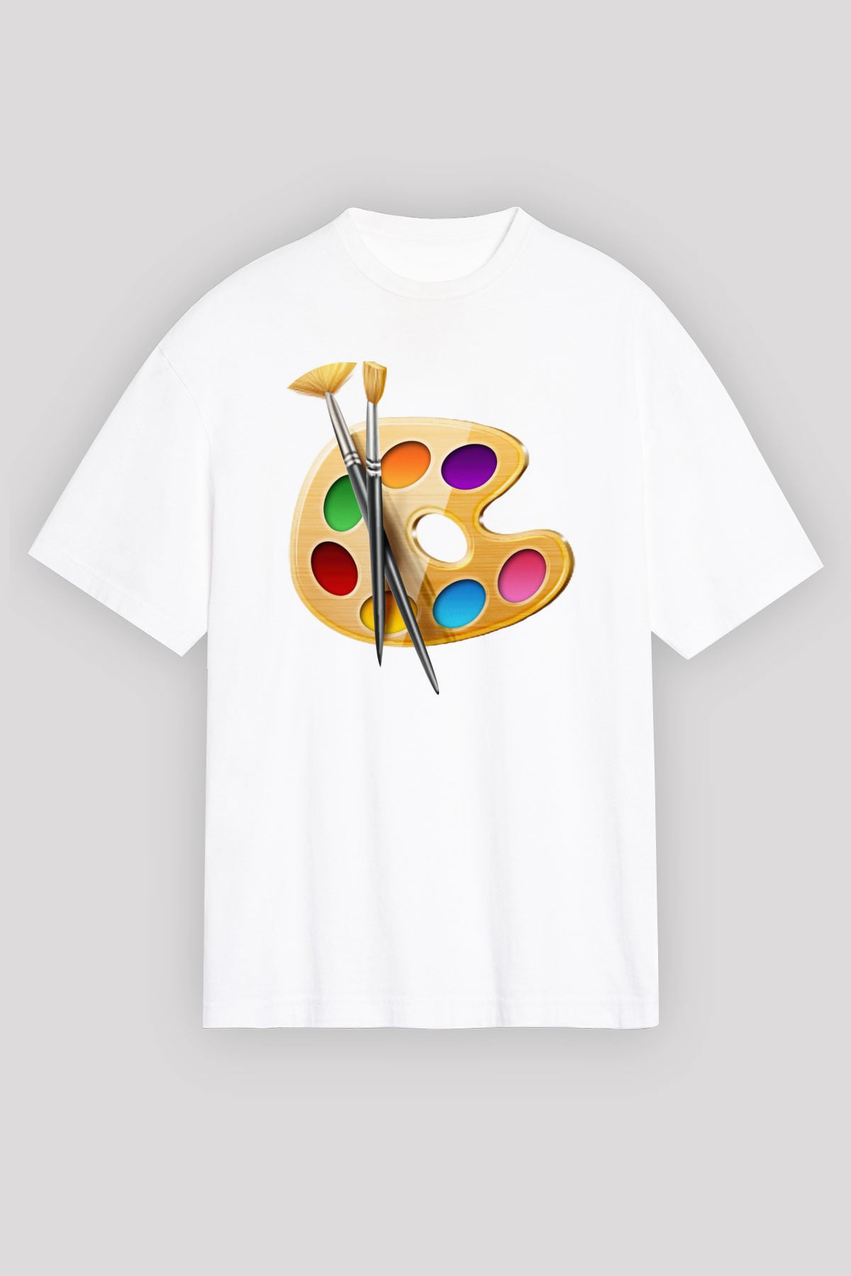 Ressam Beyaz Unisex Oversize Tişört T-Shirt
