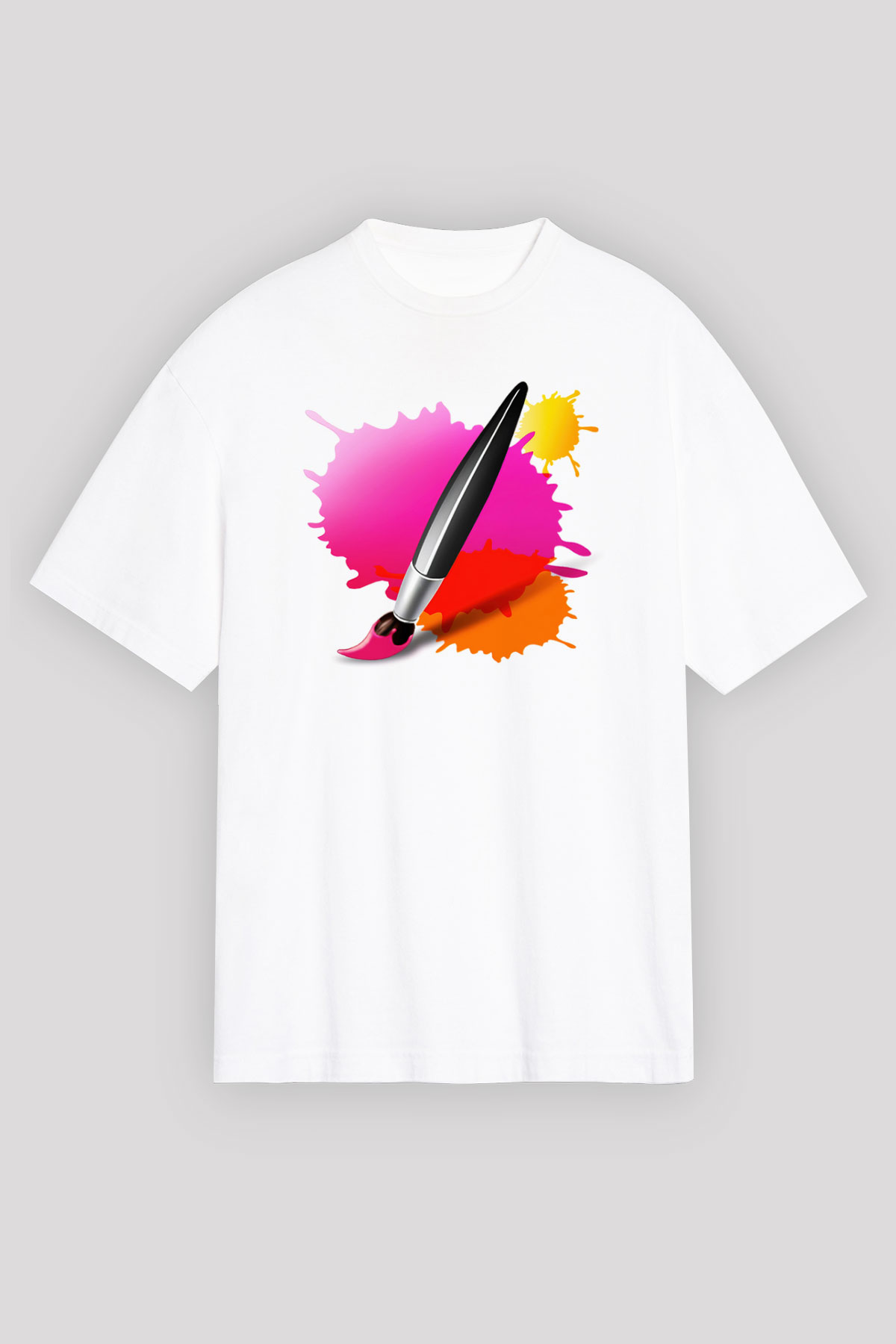 Ressam Beyaz Unisex Oversize Tişört T-Shirt