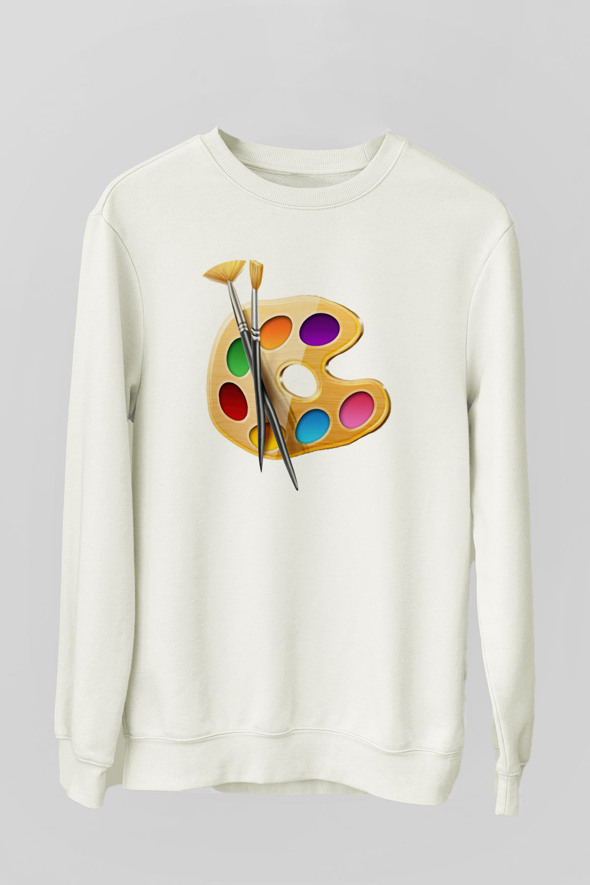 Ressam Beyaz Unisex Sweatshirt