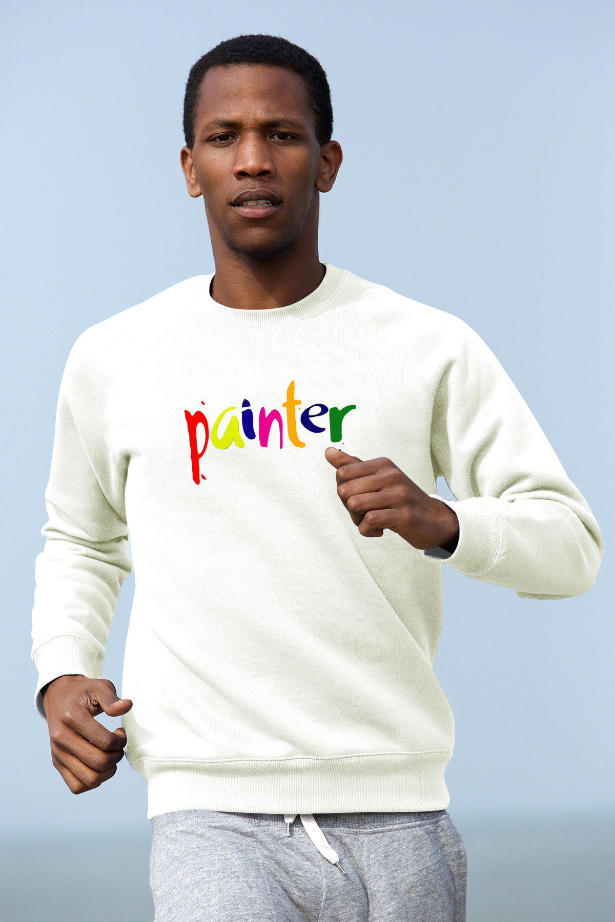 Ressam Beyaz Unisex Sweatshirt