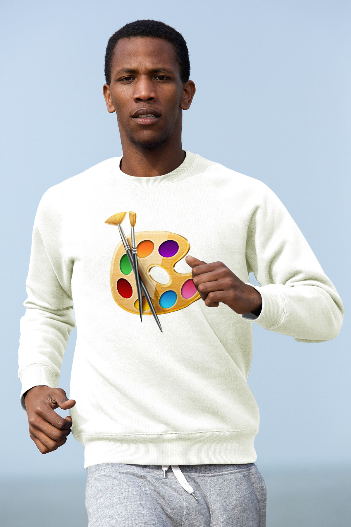 Ressam Beyaz Unisex Sweatshirt