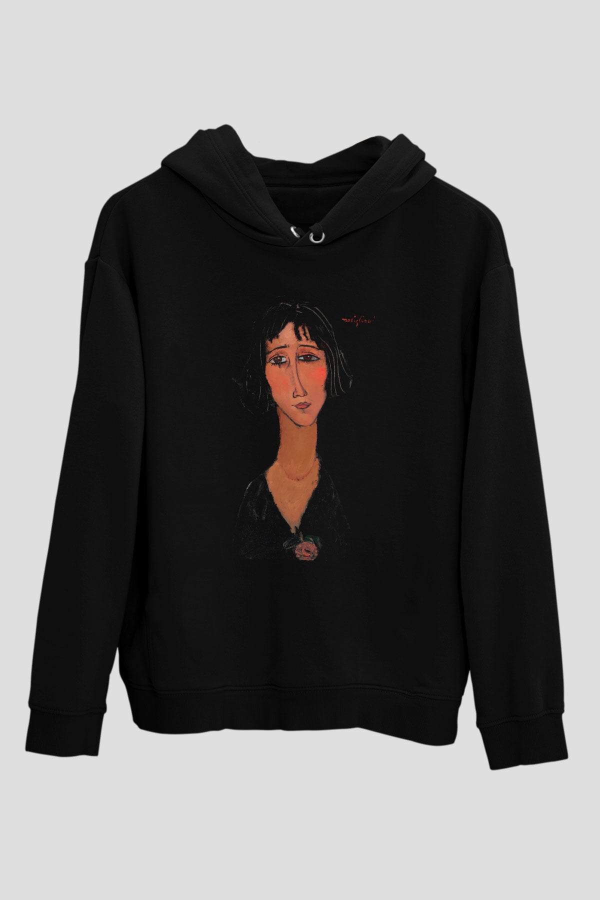 Ressam Siyah Unisex Kapşonlu Sweatshirt