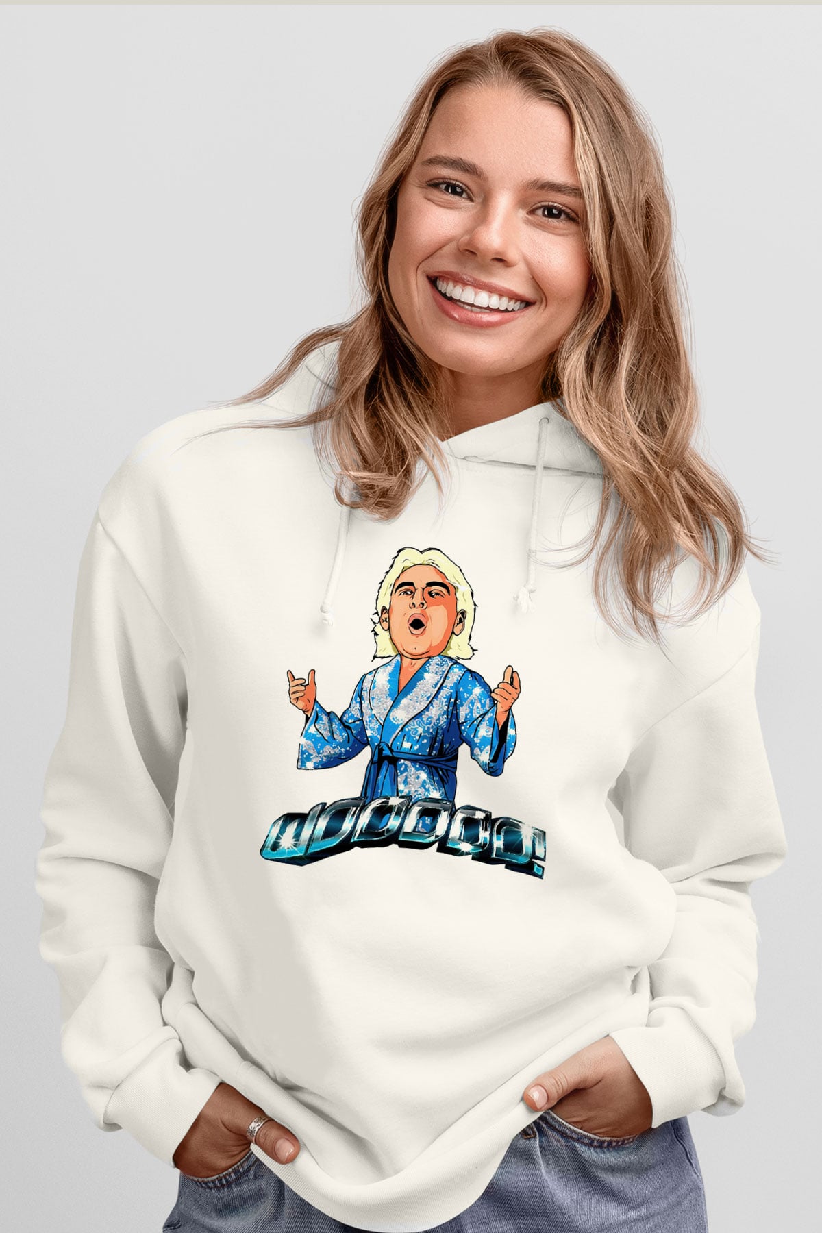 Ric Flair Beyaz Unisex Hoodie