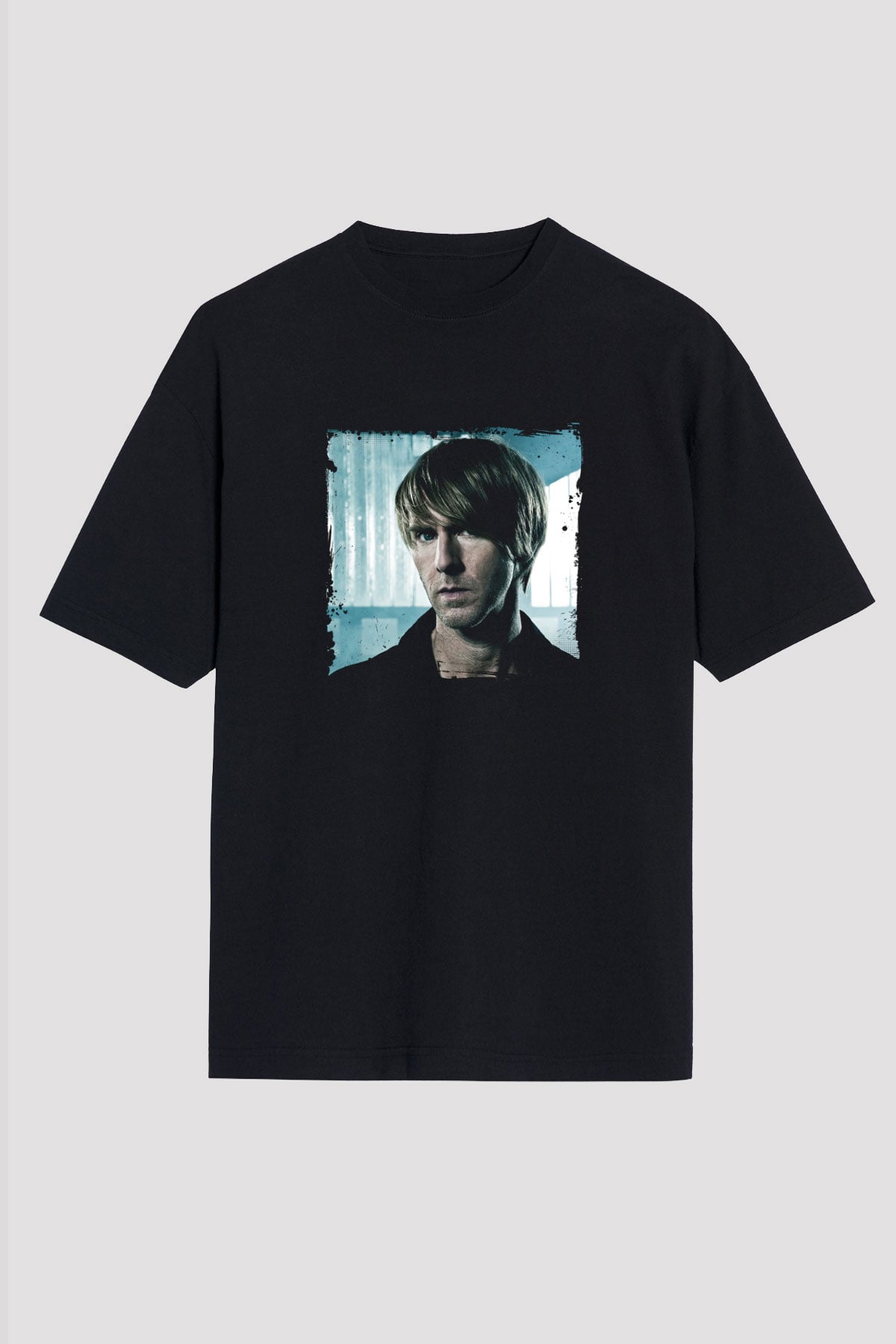 Richie Hawtin Baskılı Unisex Oversize Siyah Tişört