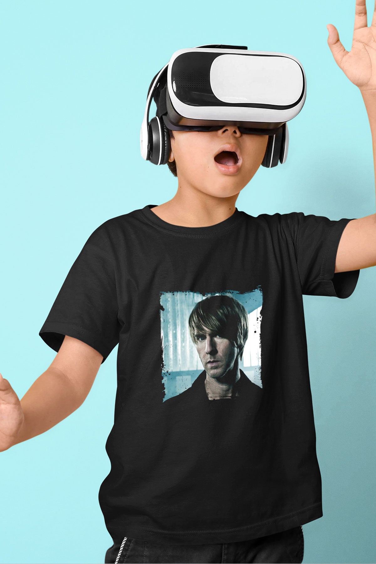 Richie Hawtin Baskılı Unisex Siyah Çocuk Tişört