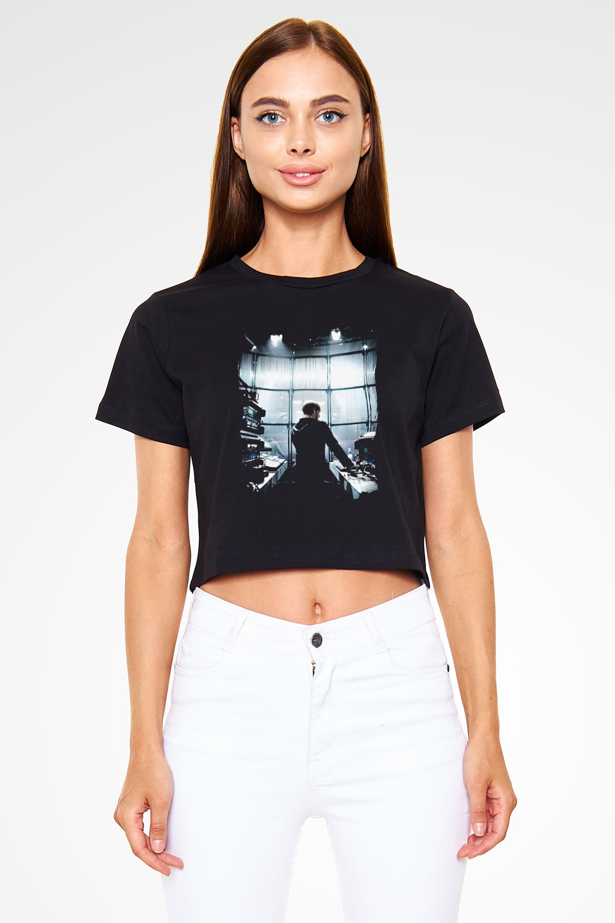 Richie Hawtin Siyah  Crop Top Tişört