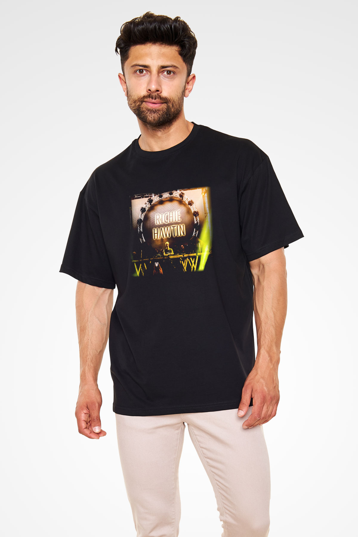 Richie Hawtin Siyah Unisex Oversize Tişört T-Shirt