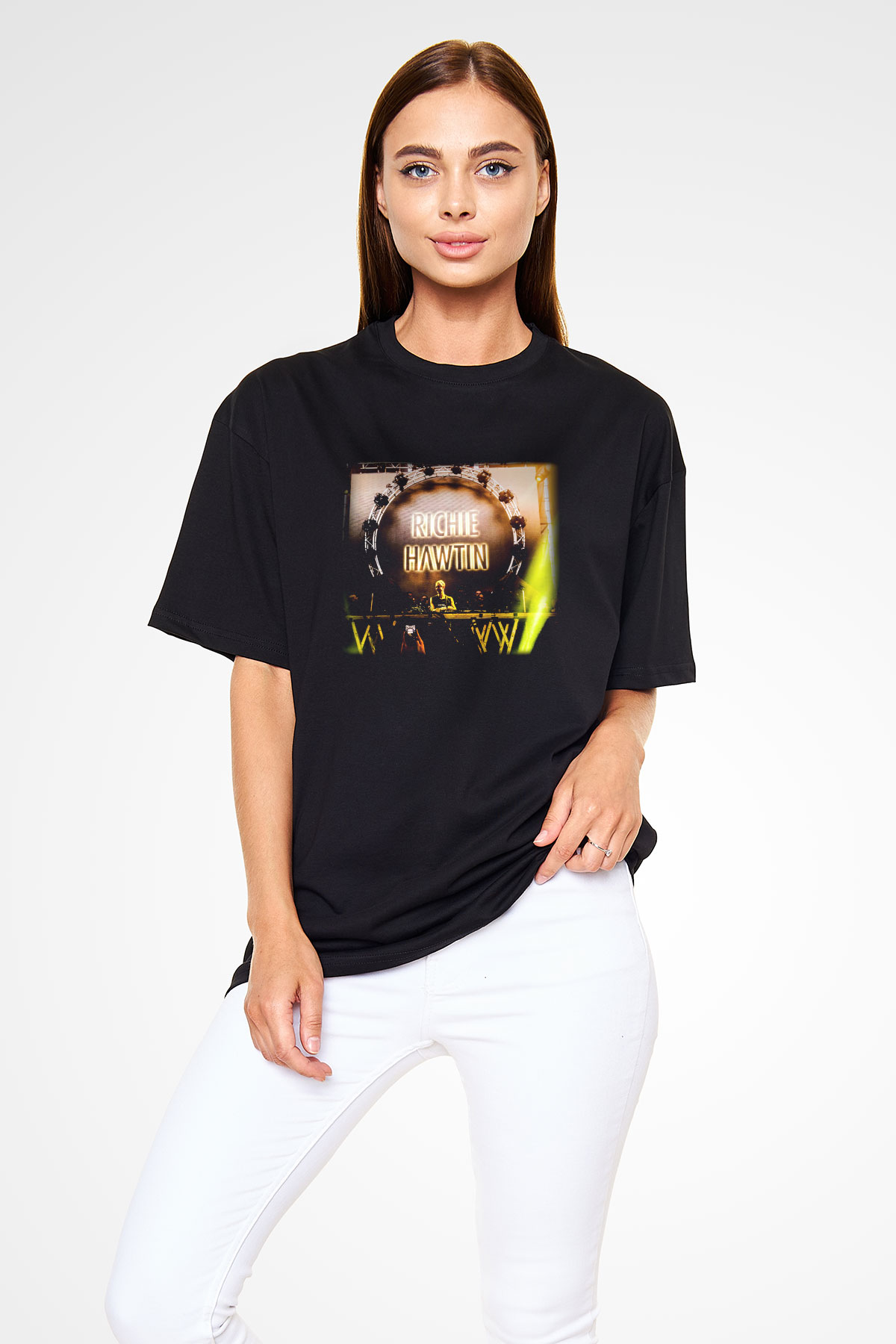 Richie Hawtin Siyah Unisex Oversize Tişört T-Shirt