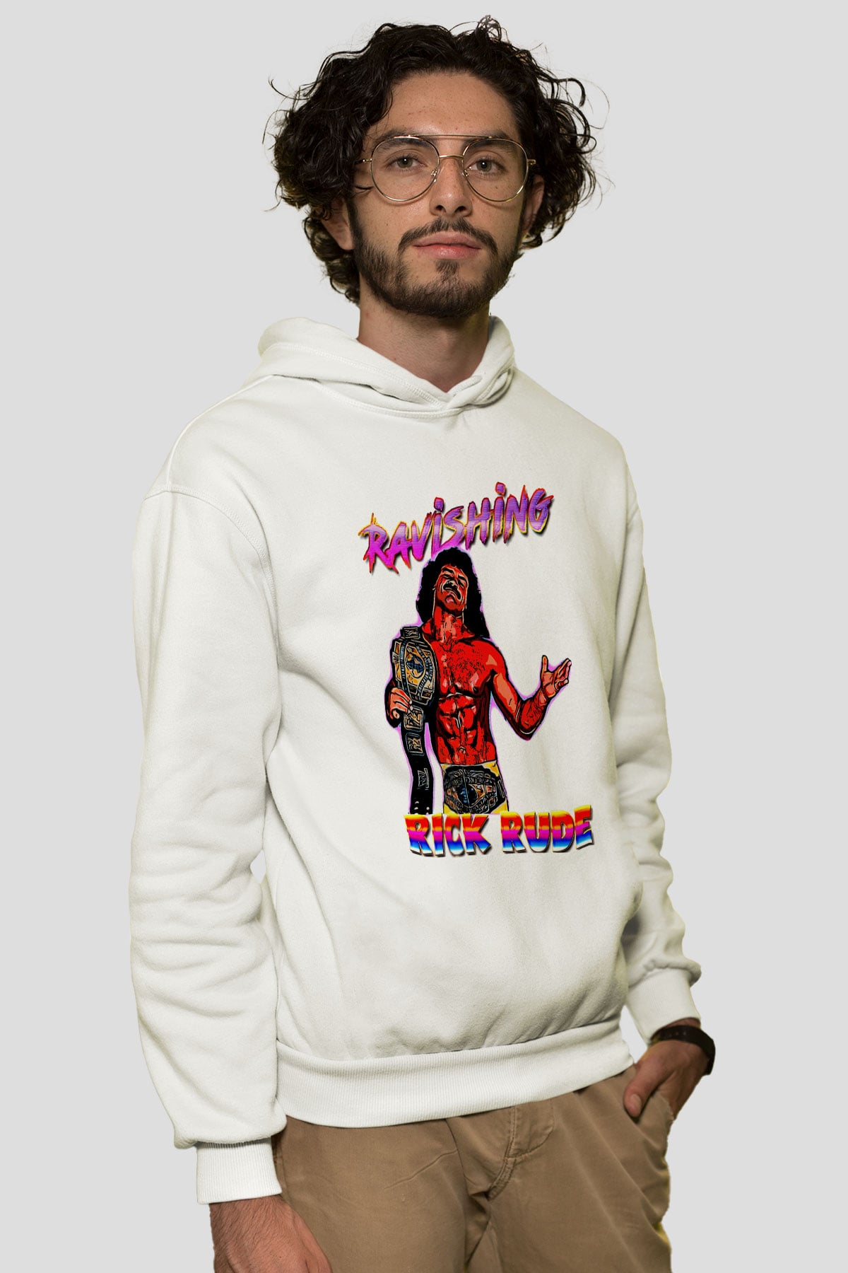 Rick Rude Beyaz Unisex Hoodie