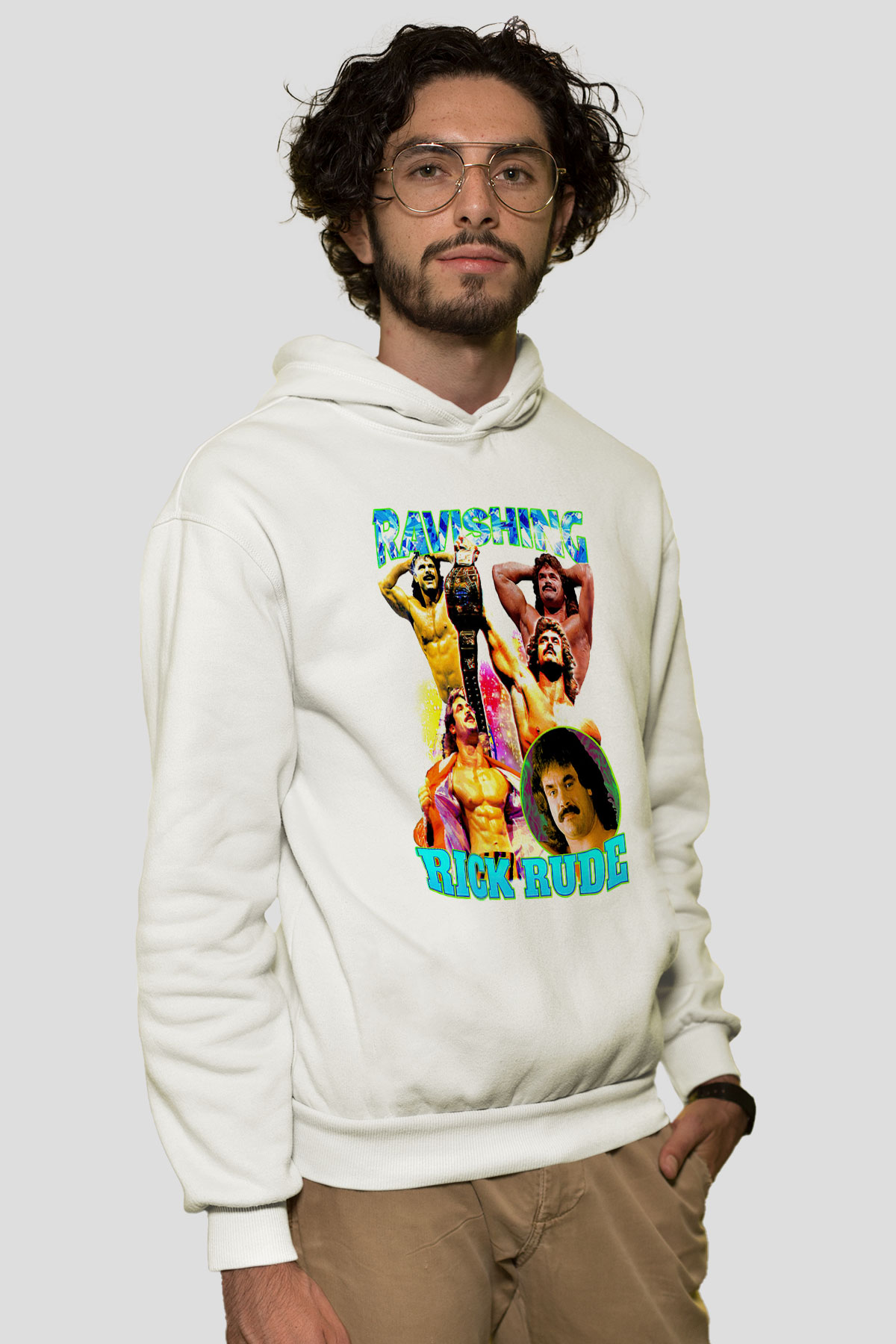 Rick Rude Beyaz Unisex Hoodie