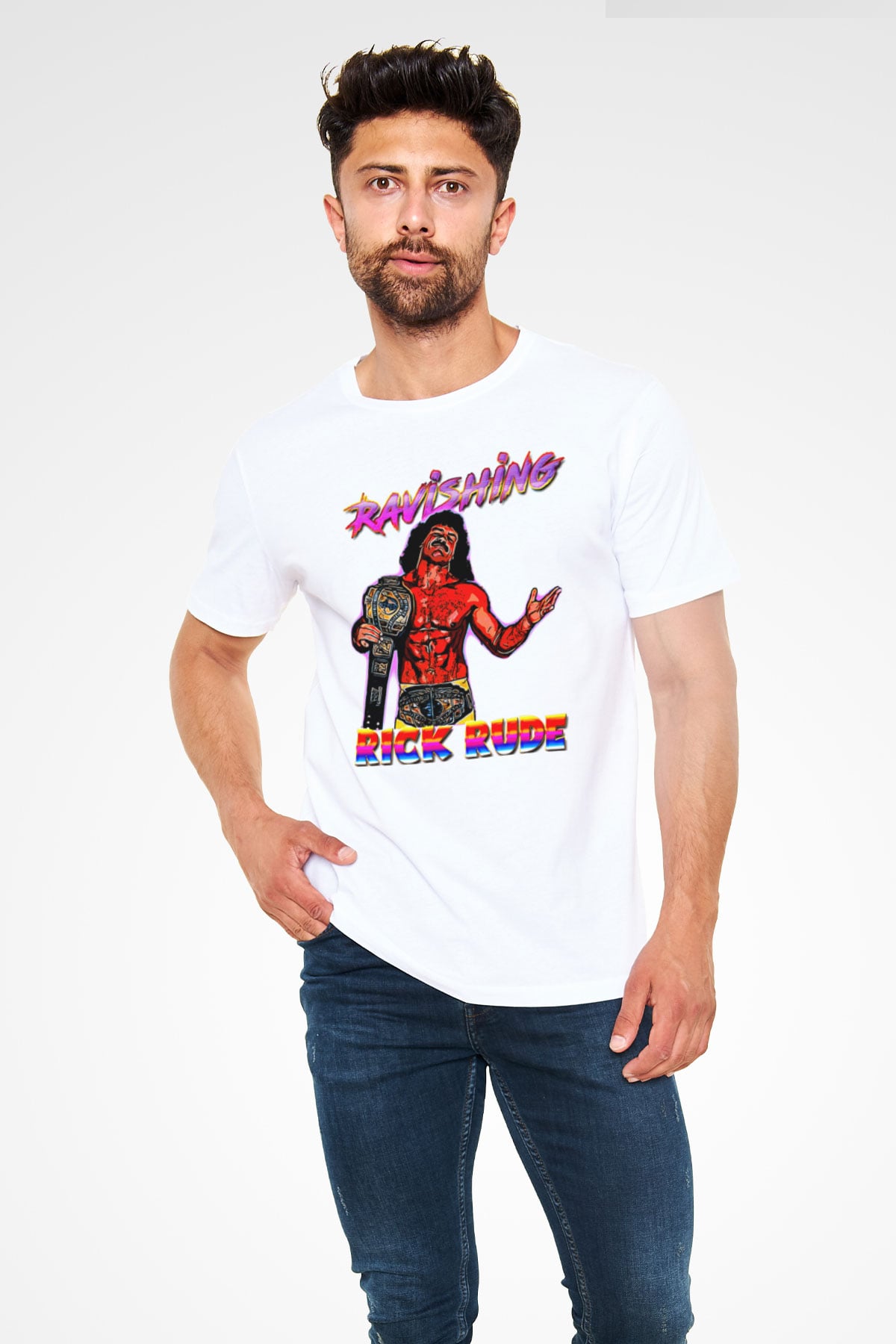 Rick Rude Beyaz Unisex Tişört