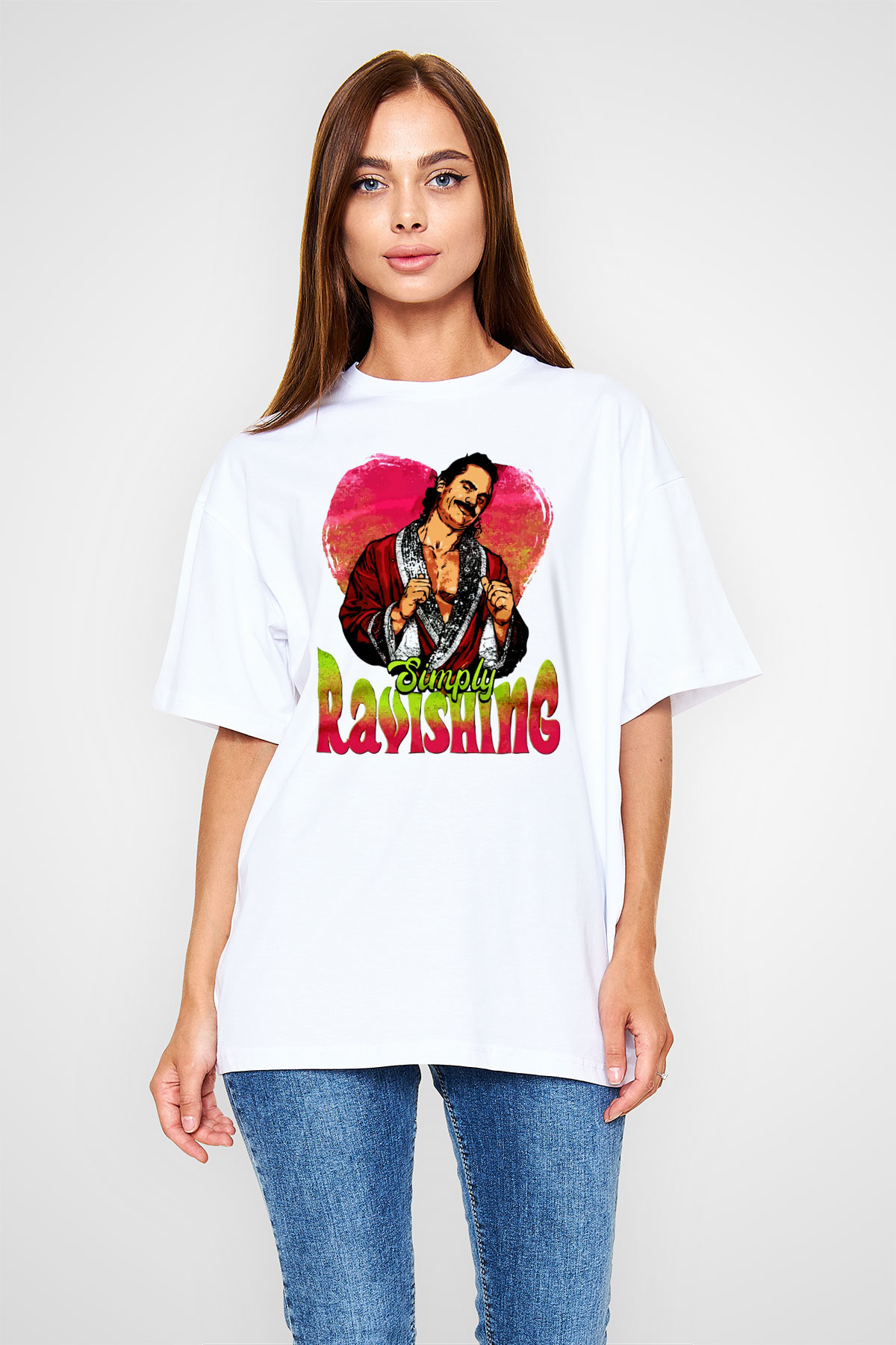 Rick Rude Beyaz Oversize Tişört