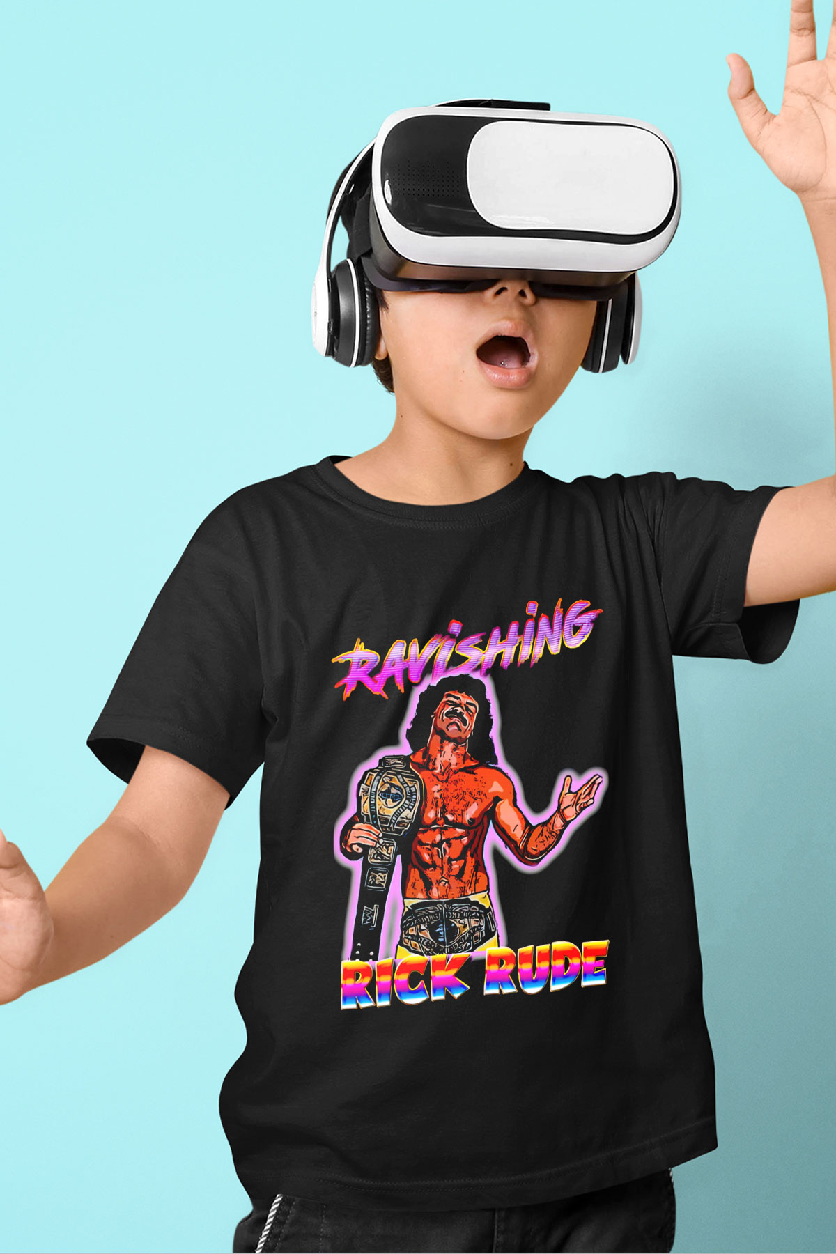 Rick Rude Siyah Unisex  Çocuk Tişört