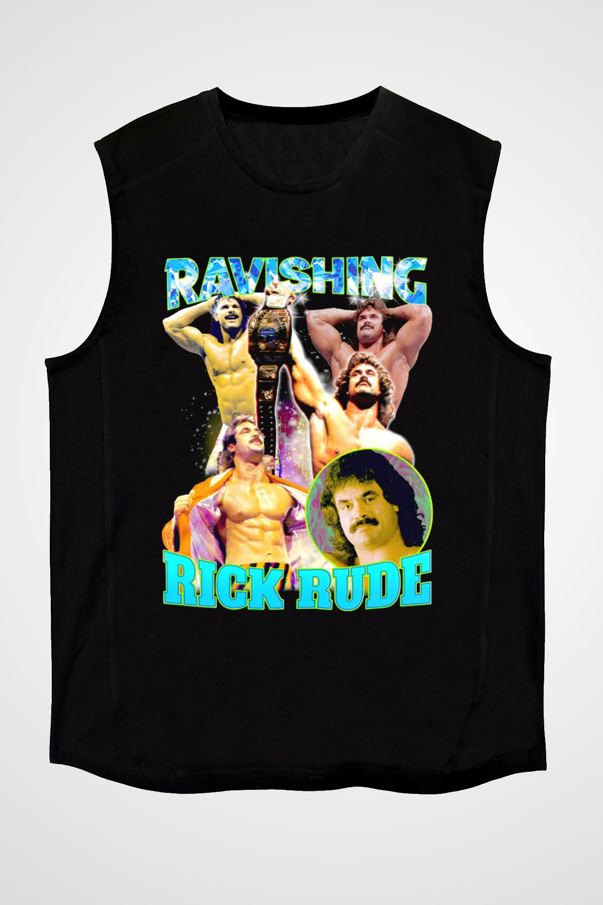 Rick Rude Siyah Unisex  Kolsuz Tişört