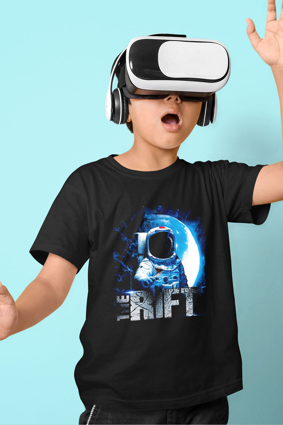 Rift Siyah Unisex Çocuk Tişört
